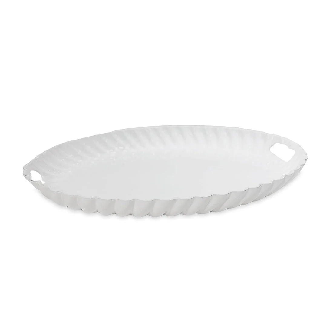 Beatriz Ball VIDA Vienna Oval Tray with Handles White