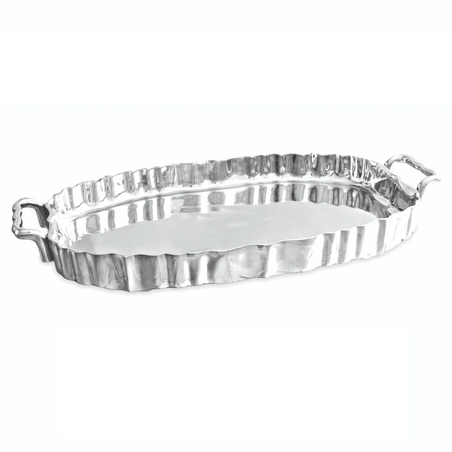 Beatriz Ball VINTAGE Fluted Oval Tray with Handles - Image 2