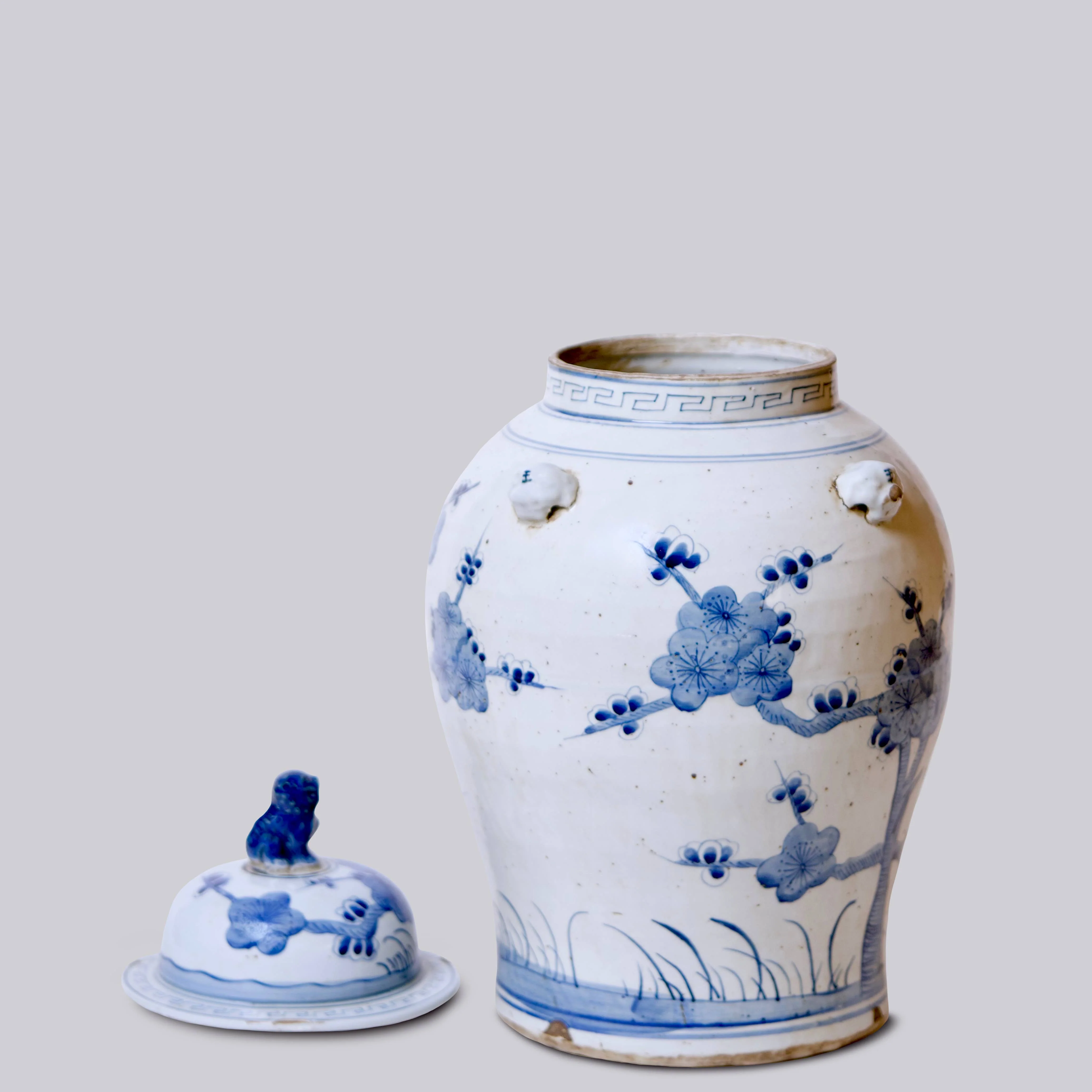 Blossoms Blue and White Porcelain Temple Jar - Image 4