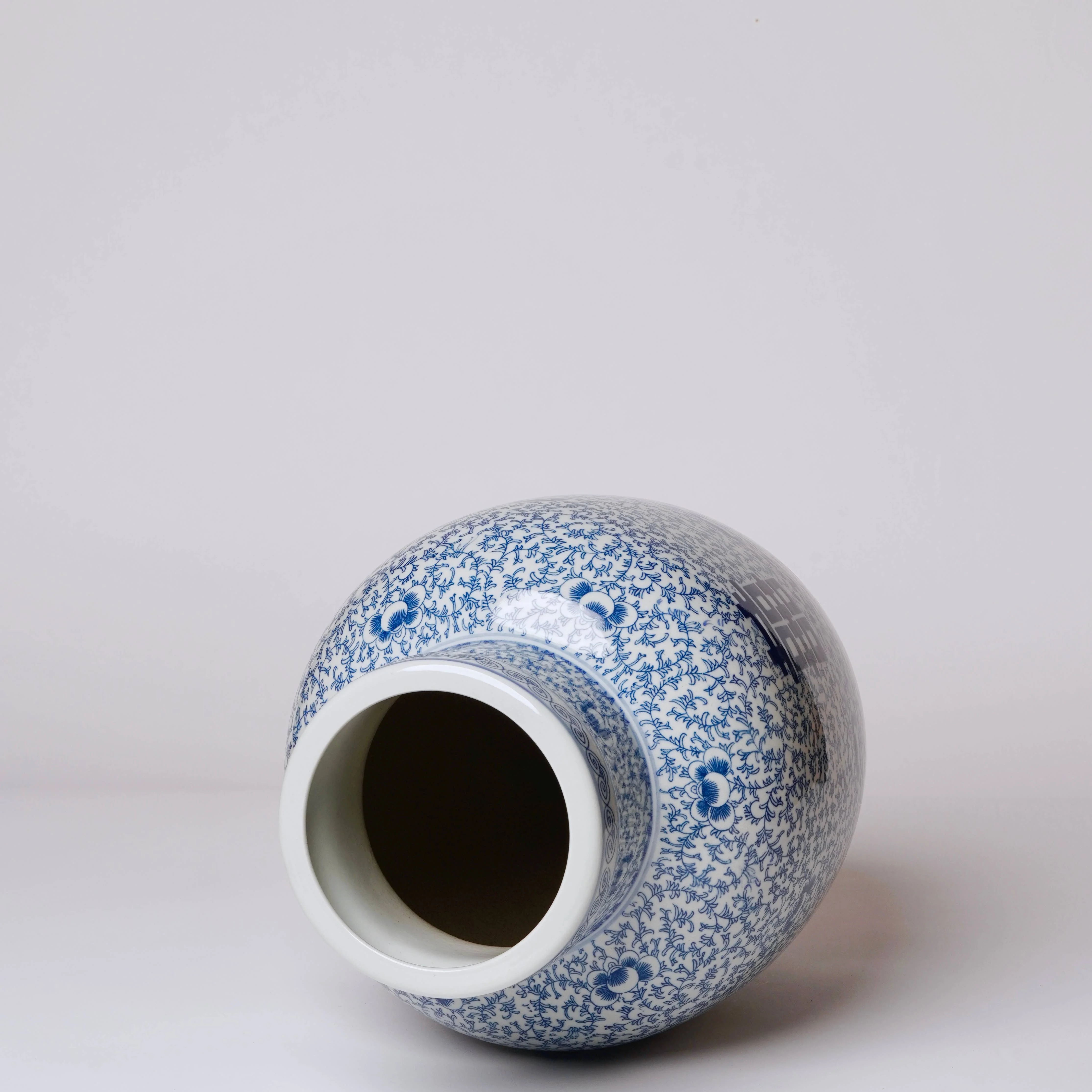 Blue and White Porcelain Double Happiness Mallet Vase - Image 2