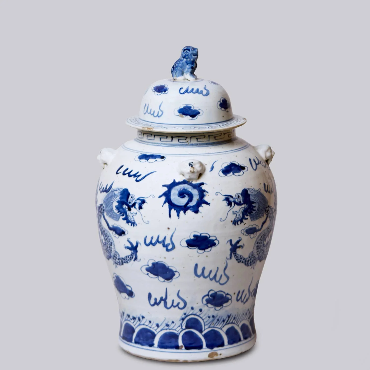 Blue and White Porcelain Dragon Temple Jar - Image 3