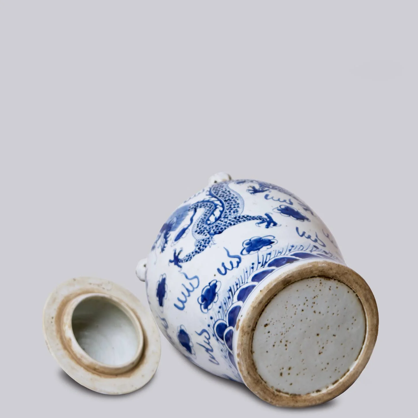 Blue and White Porcelain Dragon Temple Jar - Image 5