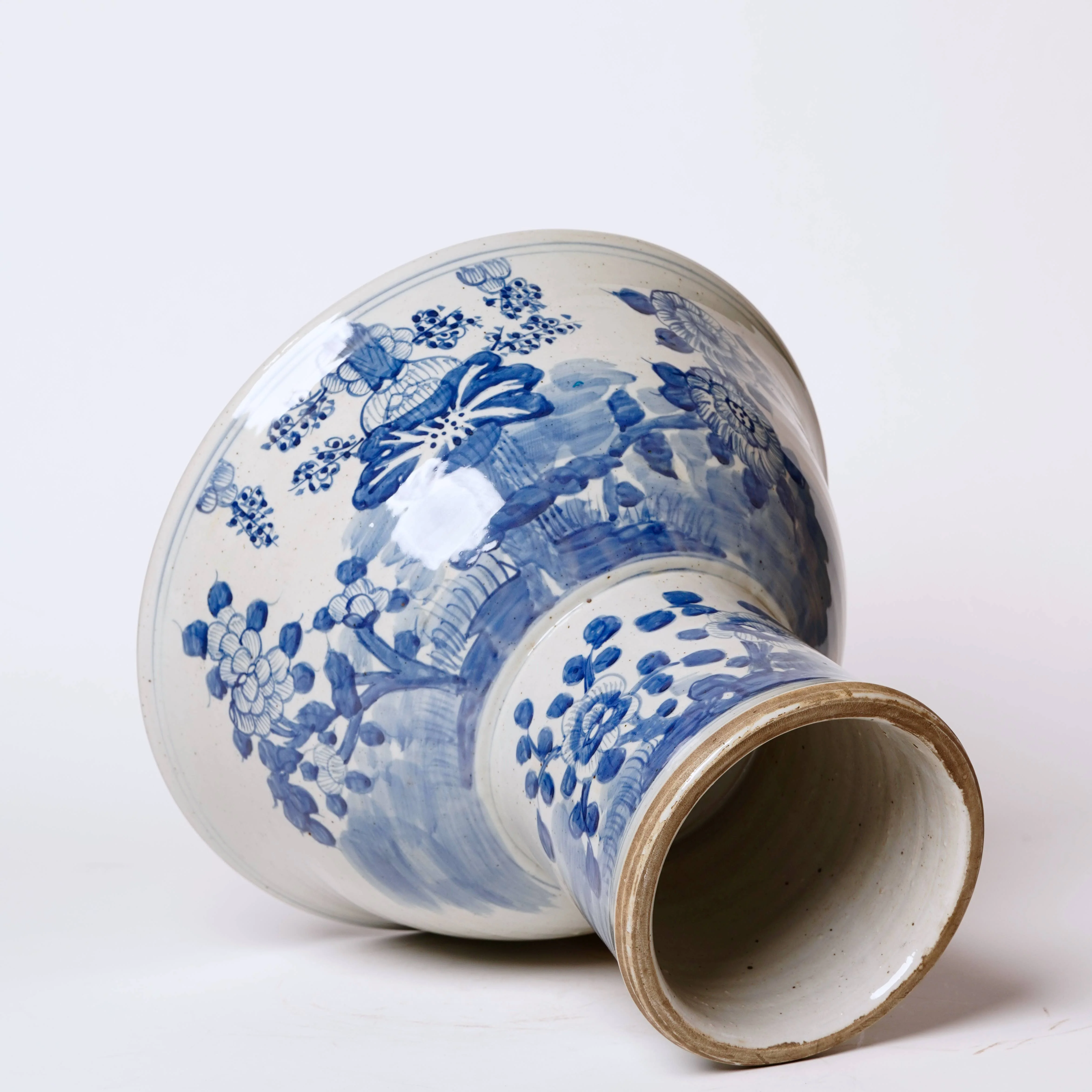 Blue and White Porcelain Four Seasons Footed Bowl - Image 4