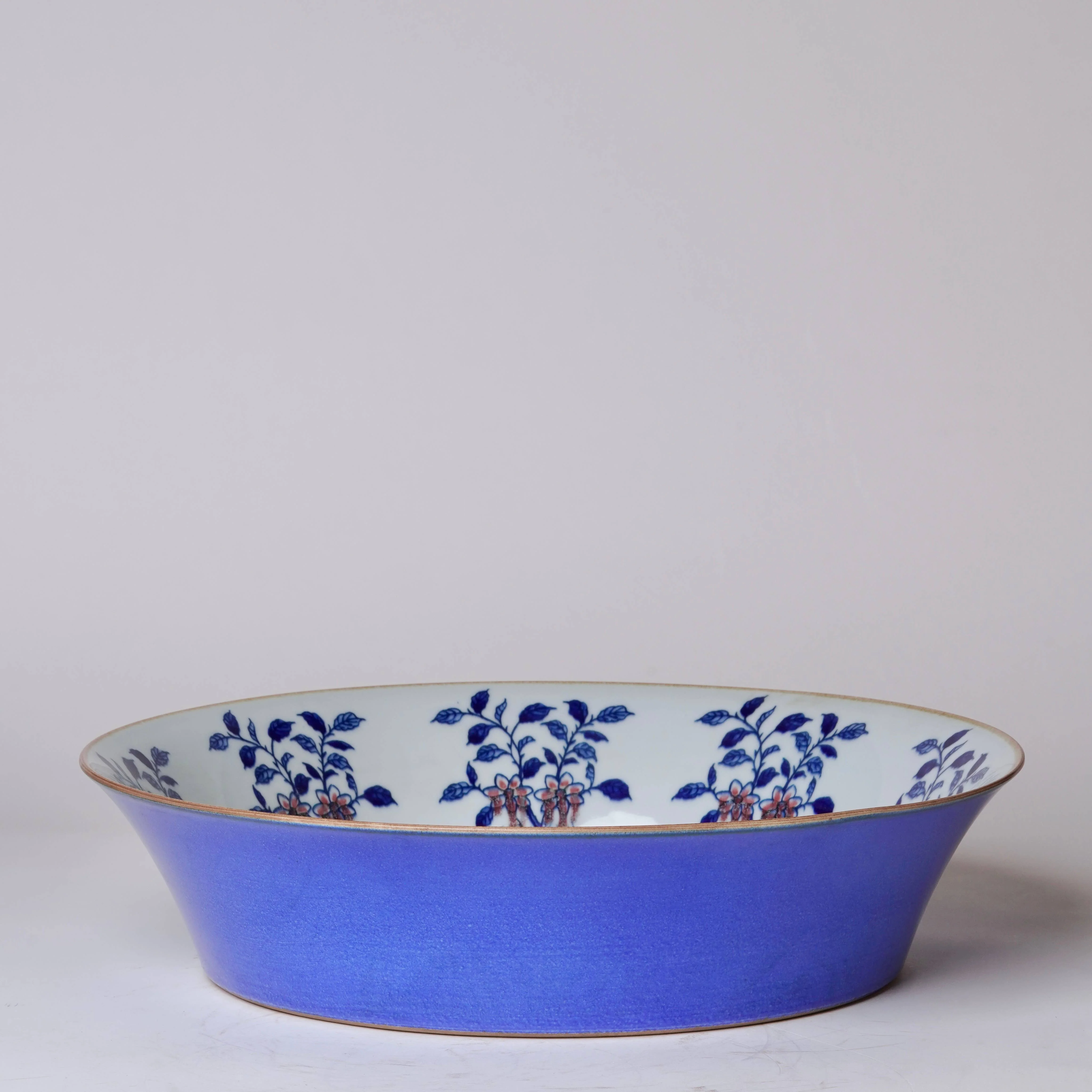 Blue and White Porcelain Pheasant and Peony Large Dish - Image 2