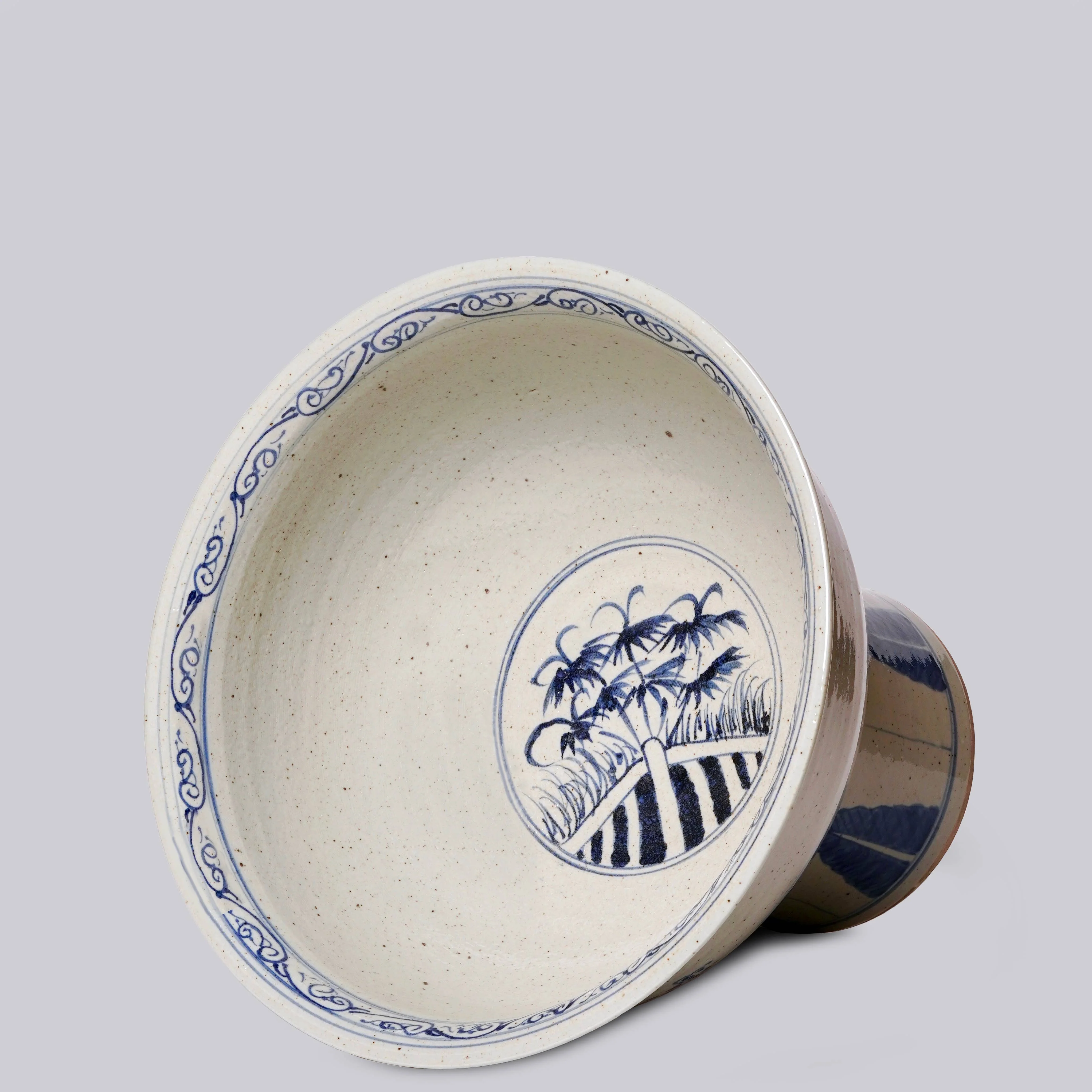 Blue and White Porcelain Three Friends Footed Bowl - Image 2