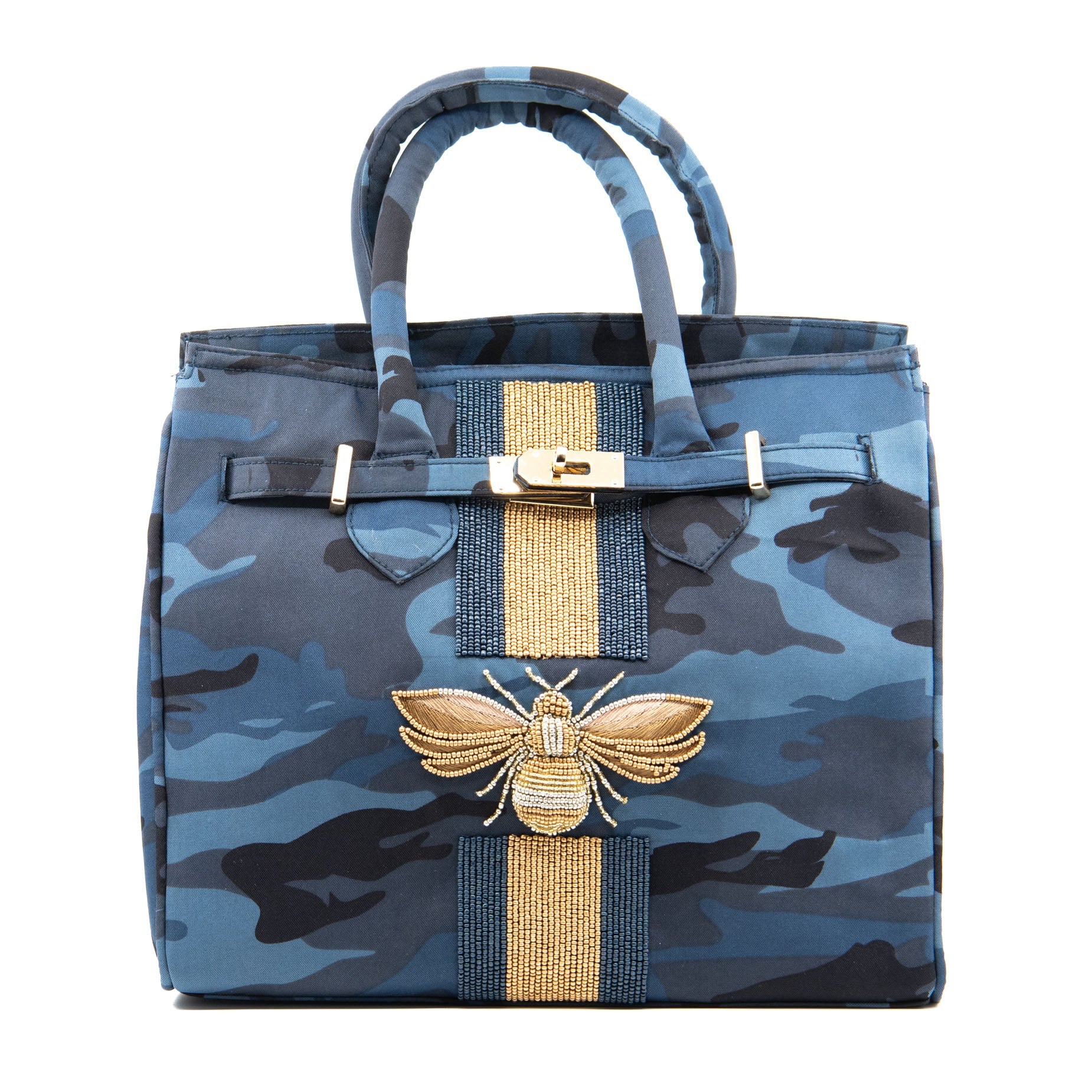 Blue Camo Bee Tote