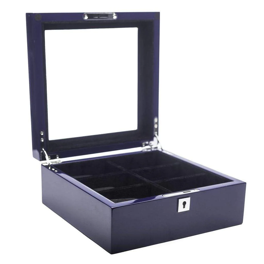 Blue Lacquer Watch Box 6 - Image 2