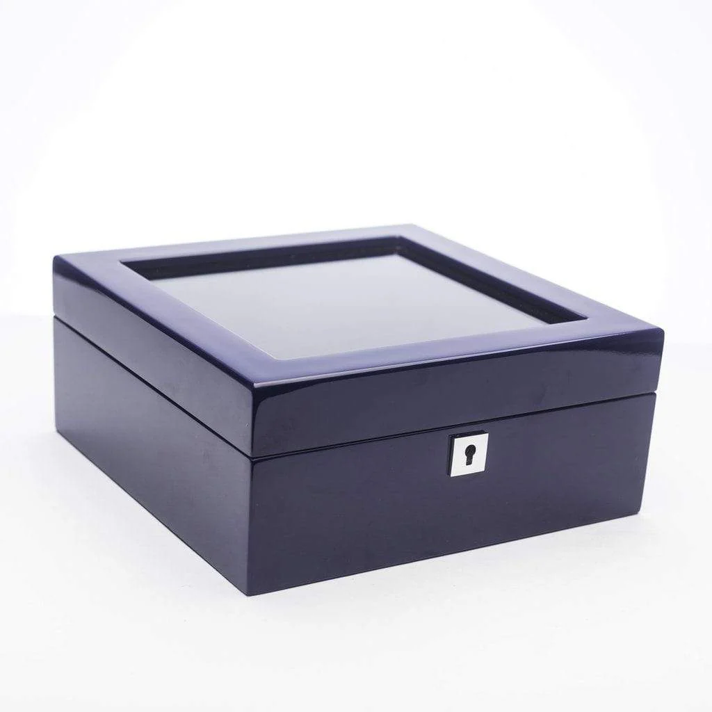 Blue Lacquer Watch Box 6 - Image 3