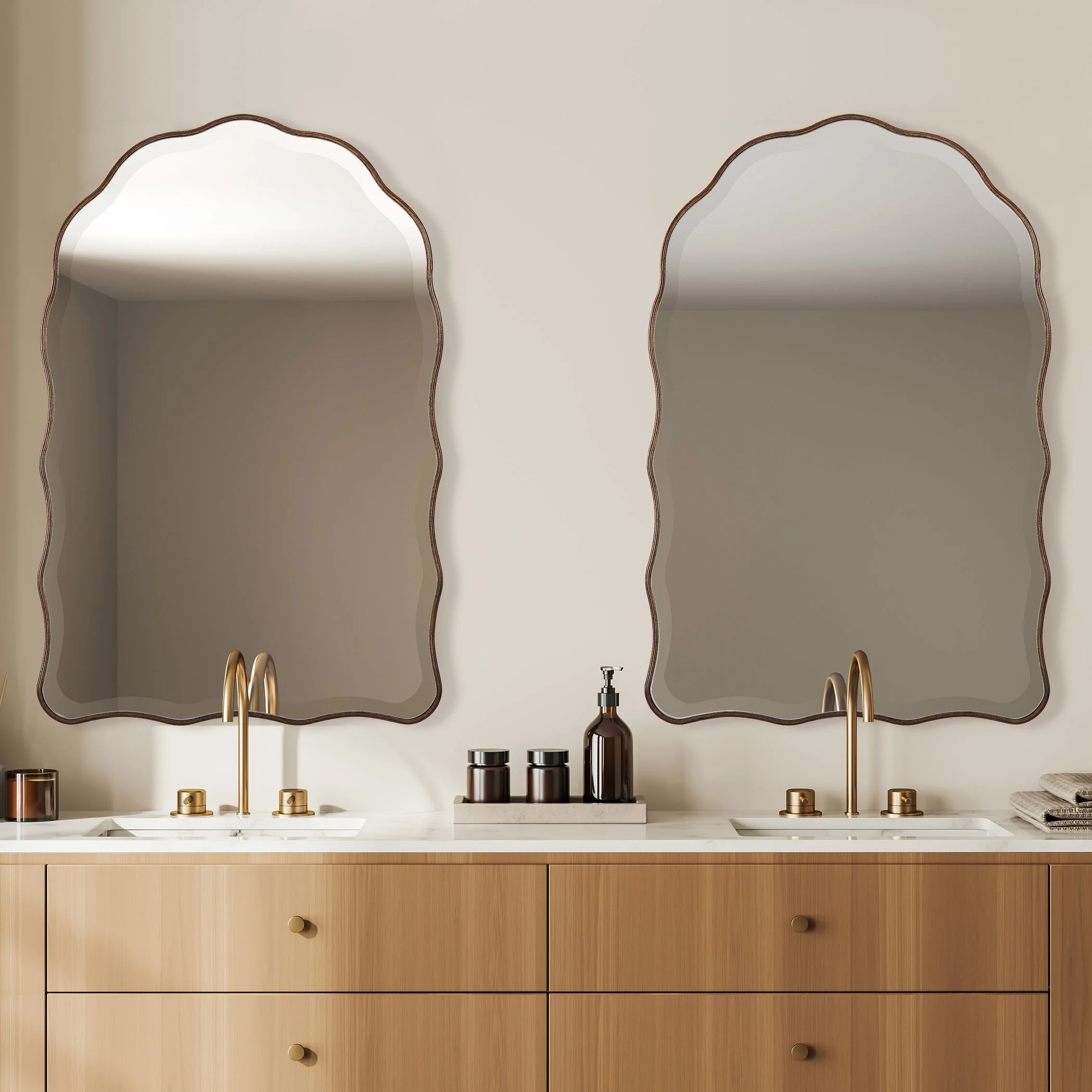 Bronze Scalloped Mirror - Image 2
