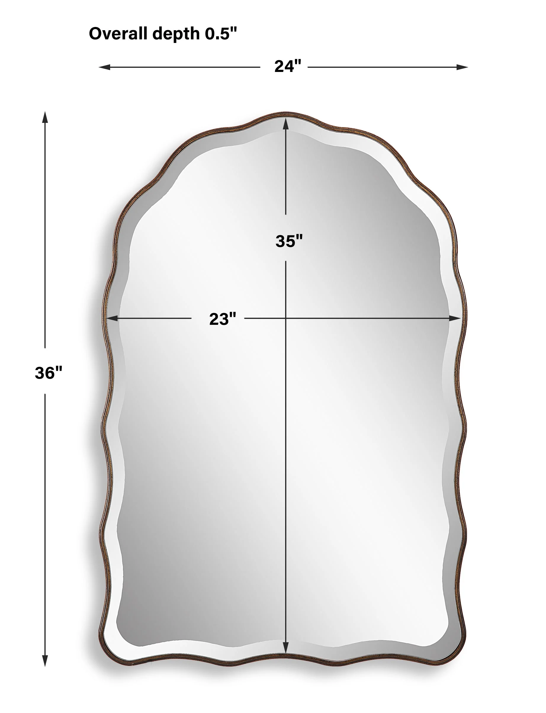 Bronze Scalloped Mirror - Image 3