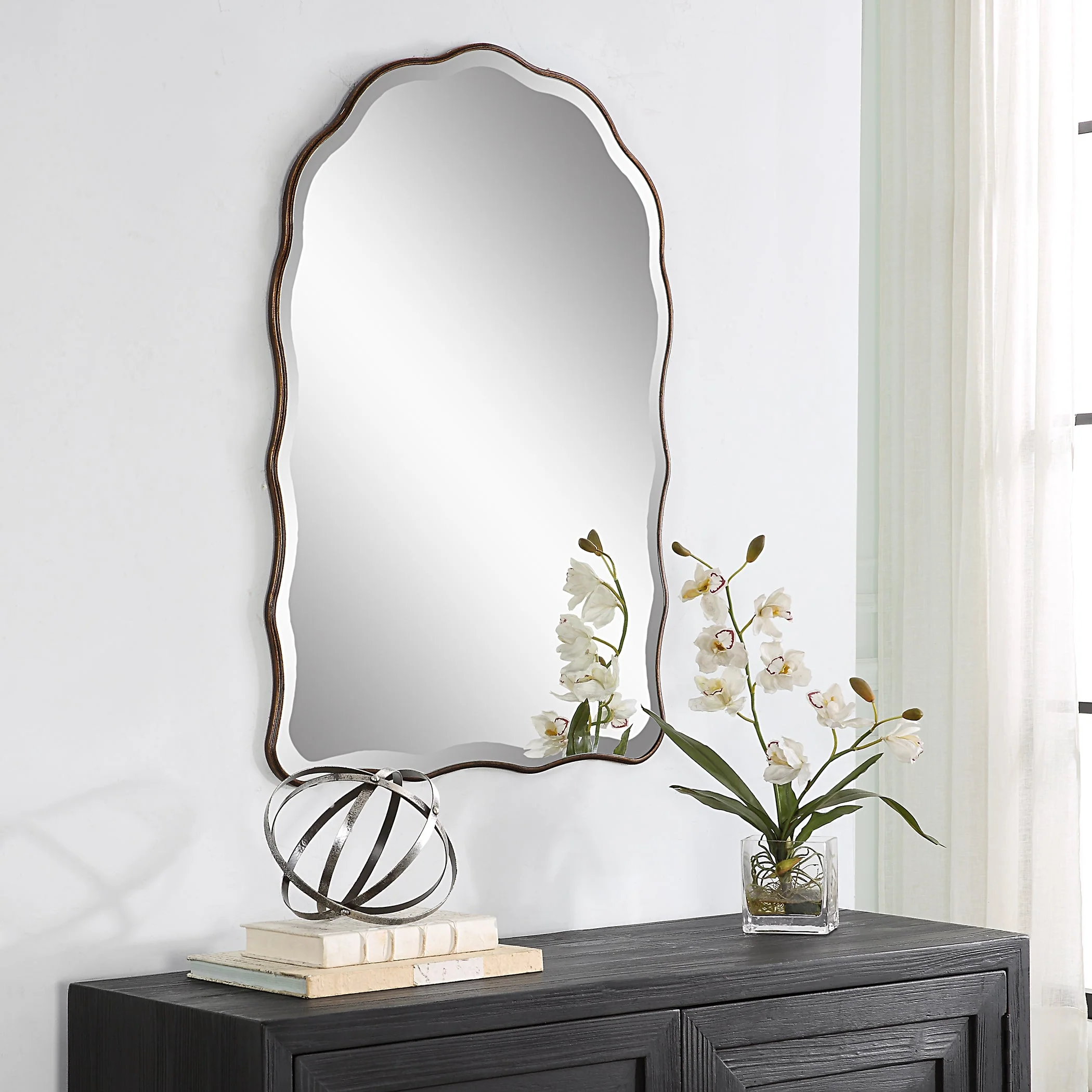 Bronze Scalloped Mirror - Image 5
