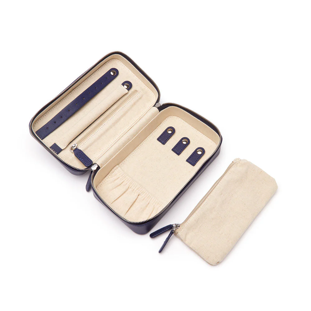 Luna Medium Travel Jewelry Case (Navy) - Image 3