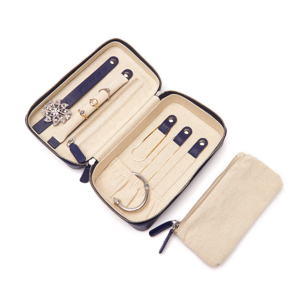 Luna Medium Travel Jewelry Case (Navy) - Image 4