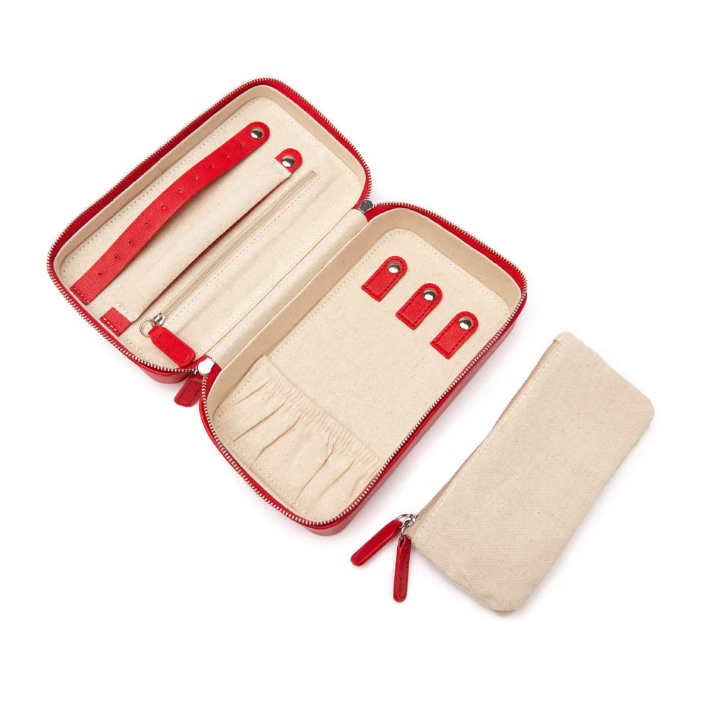 Luna Medium Travel Jewelry Case (Red) - Image 3