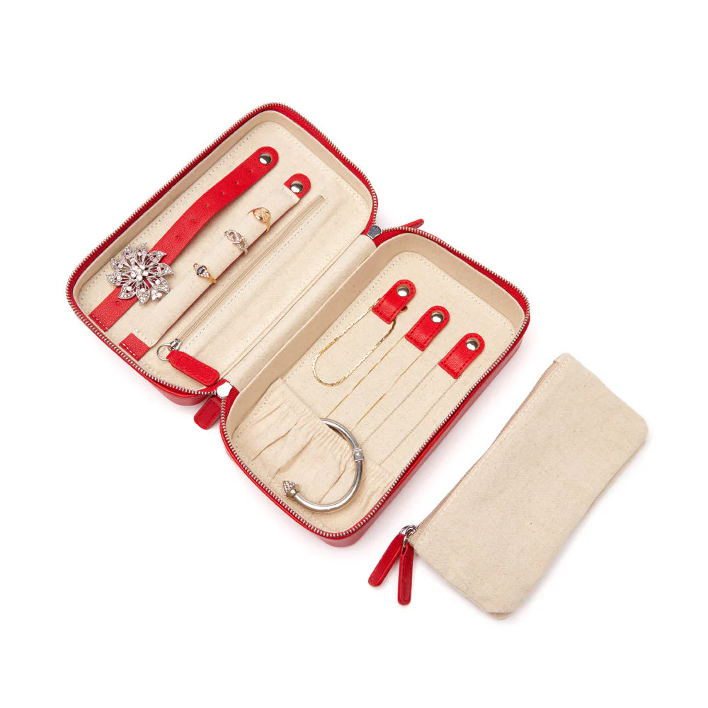 Luna Medium Travel Jewelry Case (Red) - Image 4