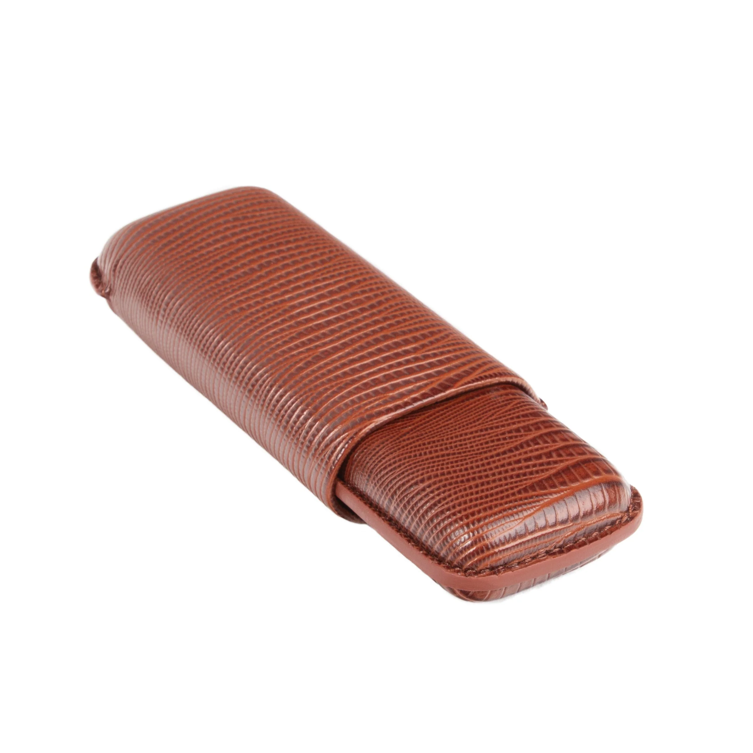 Brown Lizard Double Cigar Holder (Genuine Leather) - Image 2