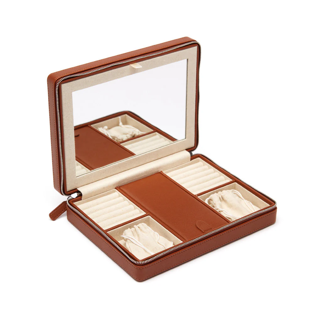 Luna Large Travel Jewelry Case (Brown) - Image 3