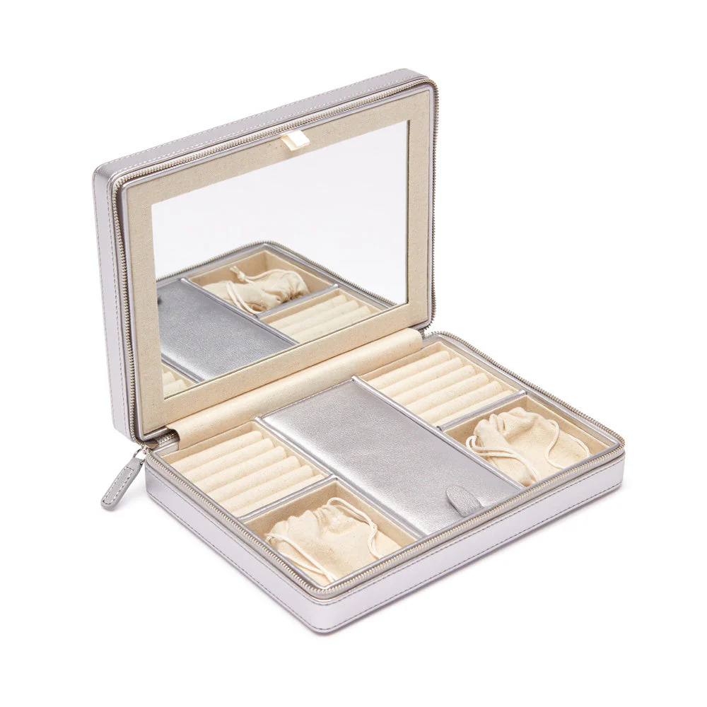 Luna Large Travel Jewelry Case (Silver) - Image 3