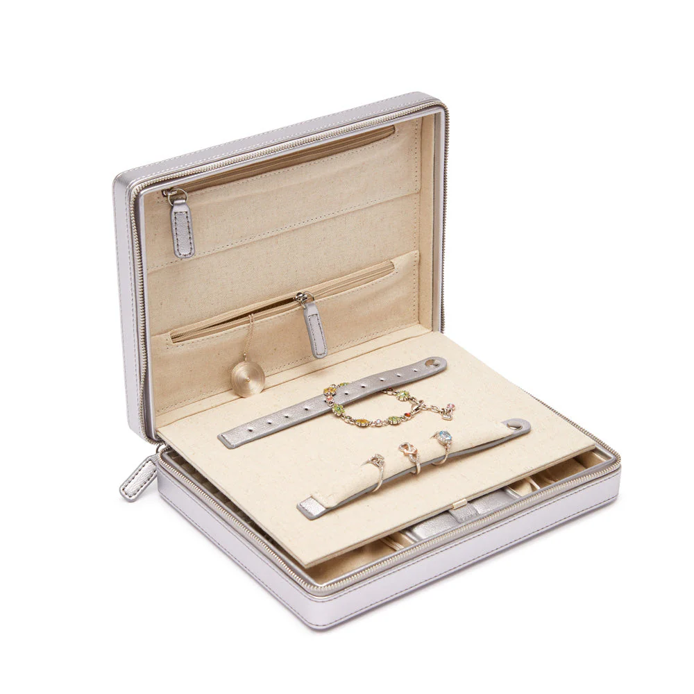 Luna Large Travel Jewelry Case (Silver) - Image 4