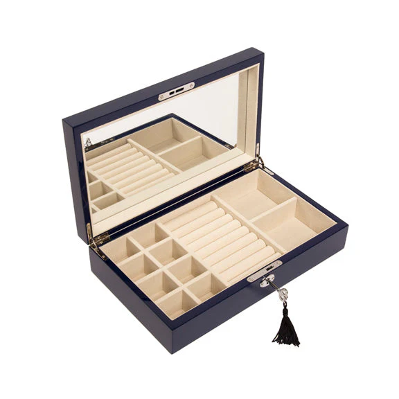 Single Hinged Jewelry Box Navy