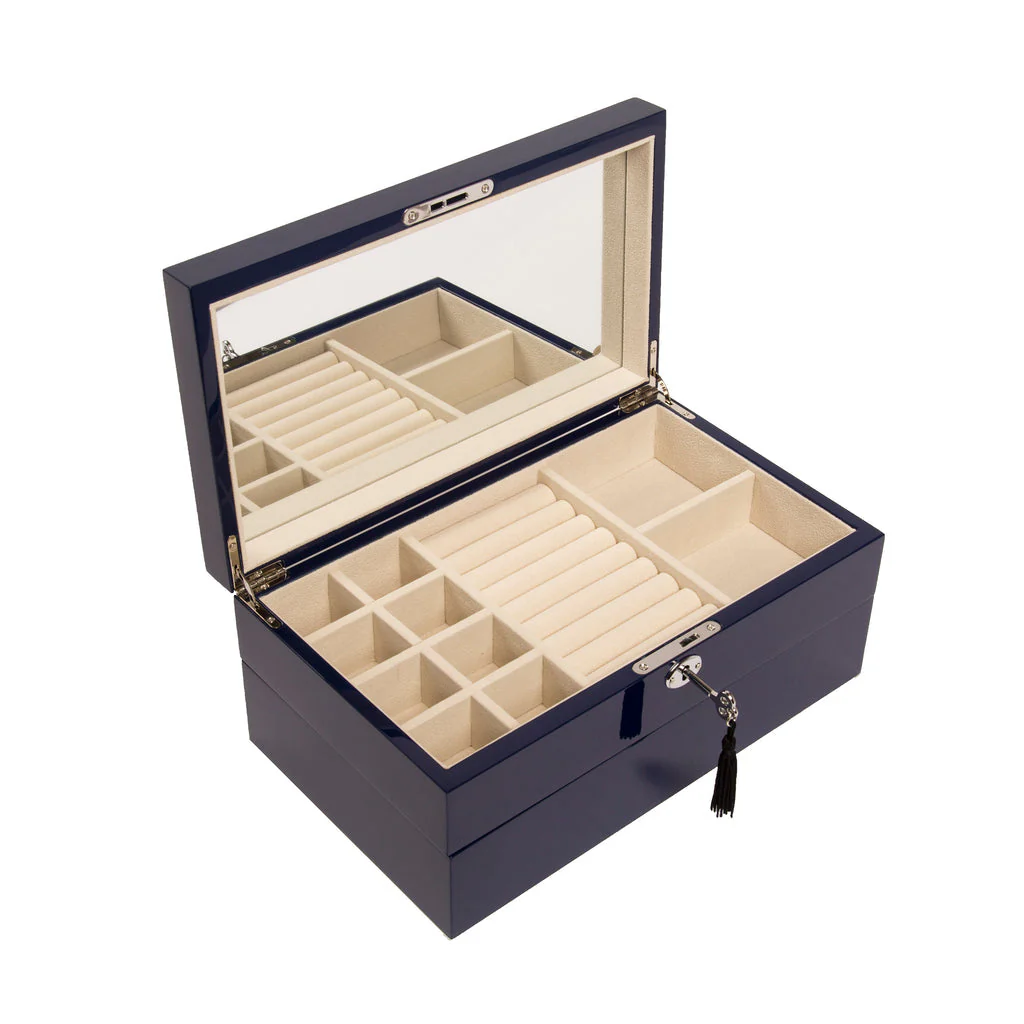Stackable Jewelry Box set of 2 Navy - Image 2