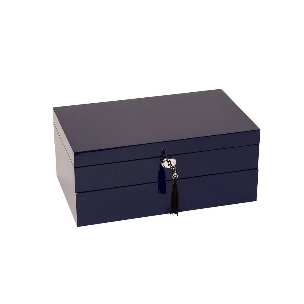Stackable Jewelry Box set of 2 Navy - Image 6