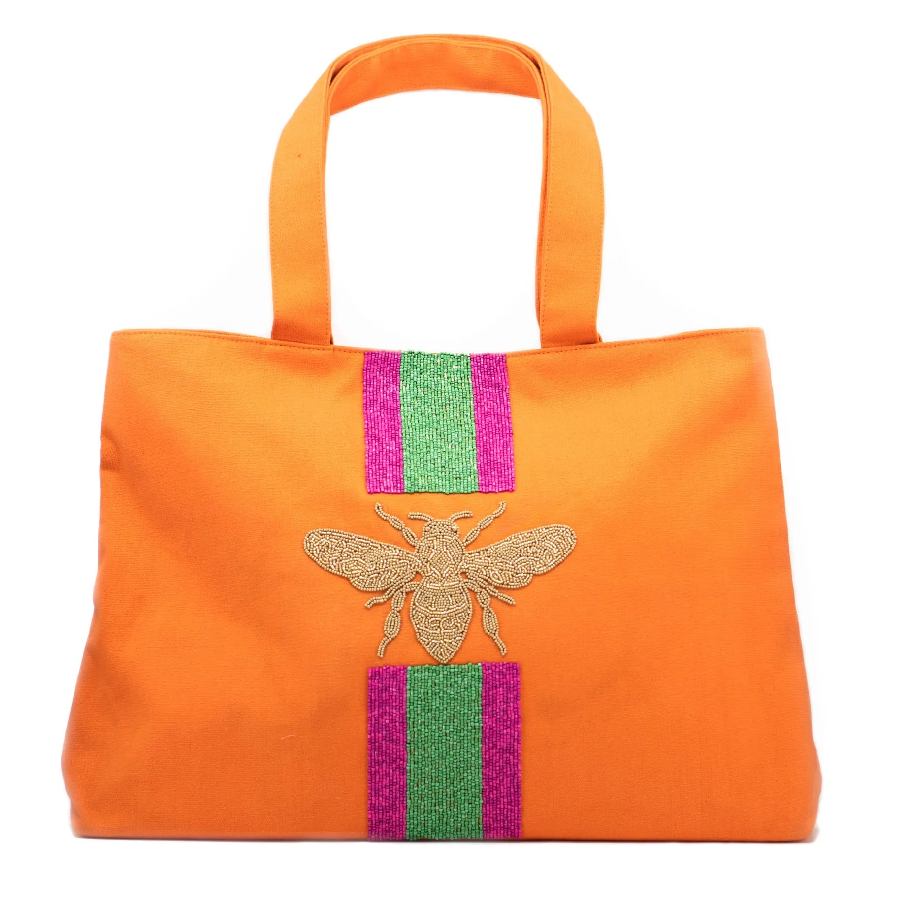 Canvas Bee Tote Orange
