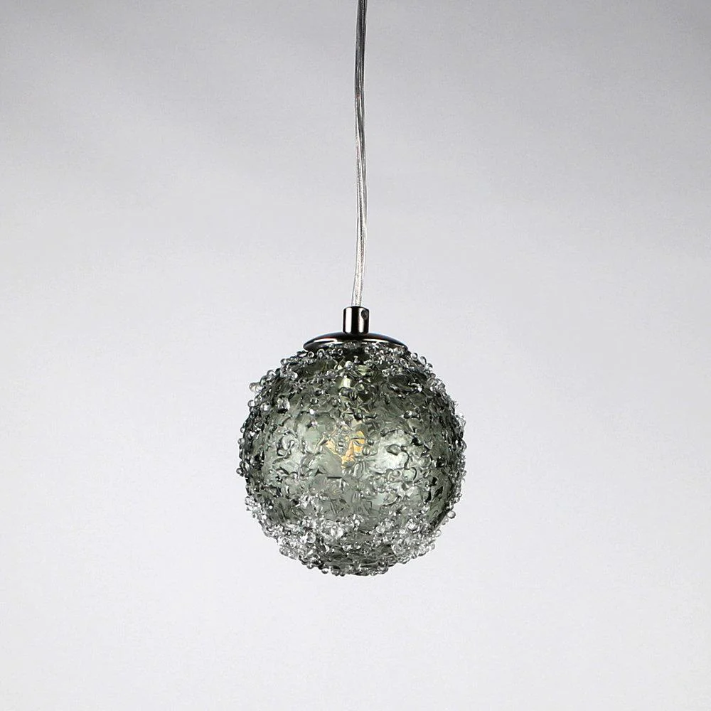 Chrome Cosmopolitan Chandelier - Smoke Grey Snowball Glass 15 Pendant - Image 3