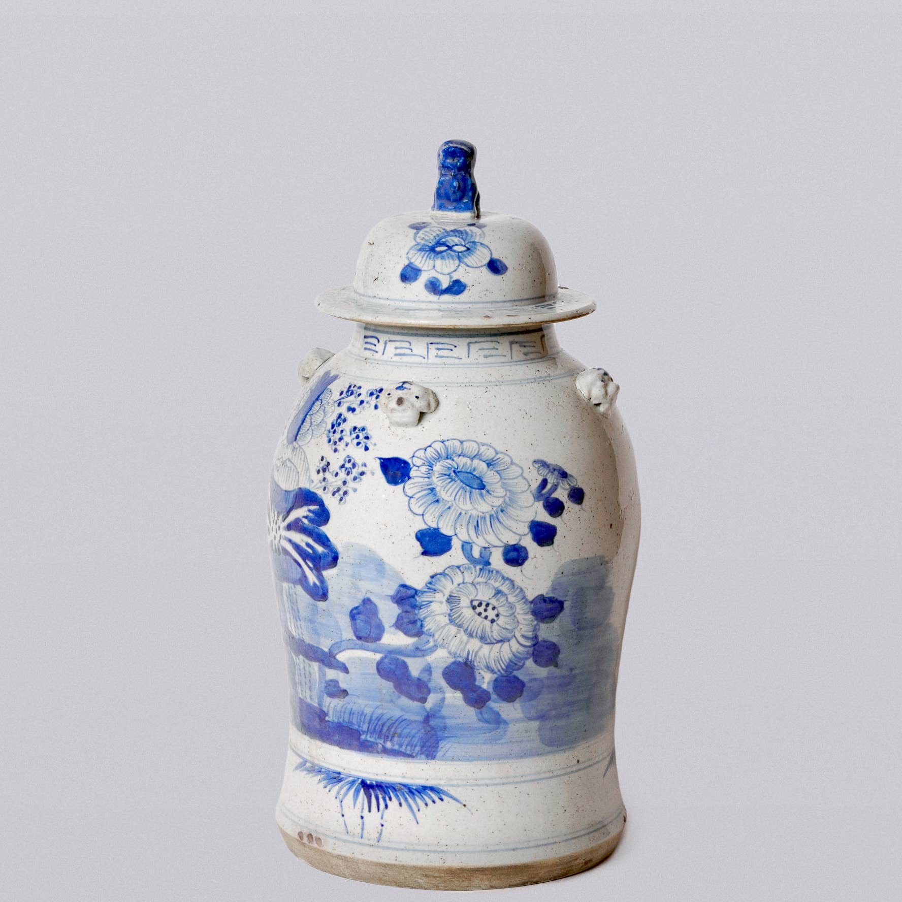 Blue and White Four Seasons Porcelain Temple Jar - Image 2