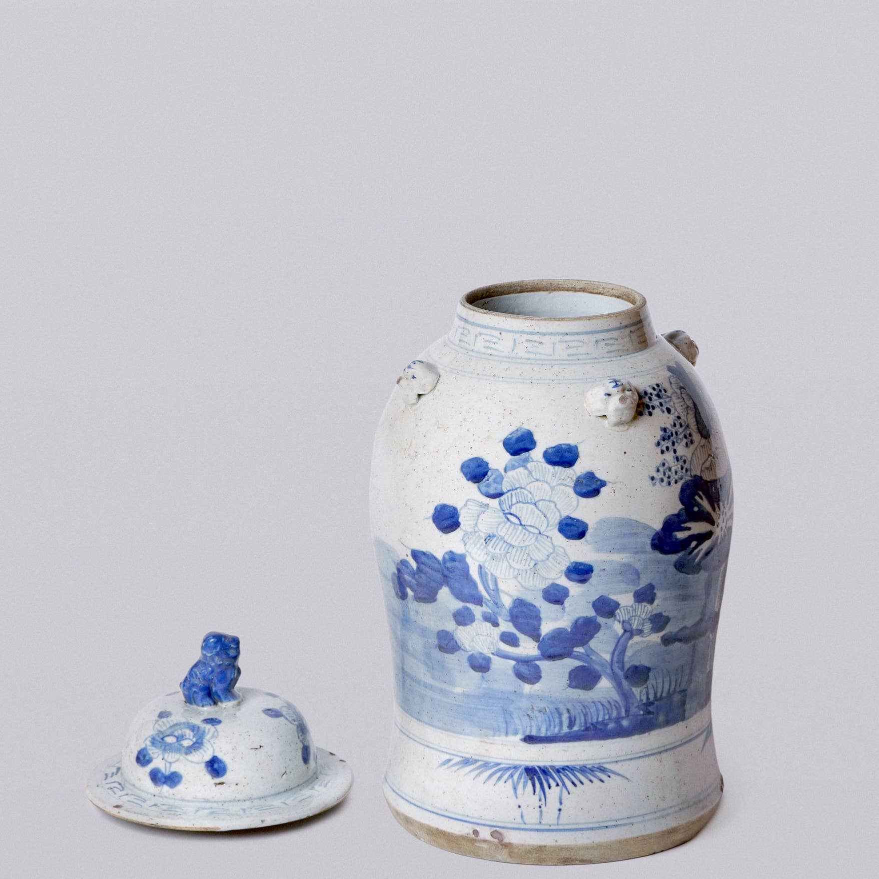 Blue and White Four Seasons Porcelain Temple Jar - Image 3