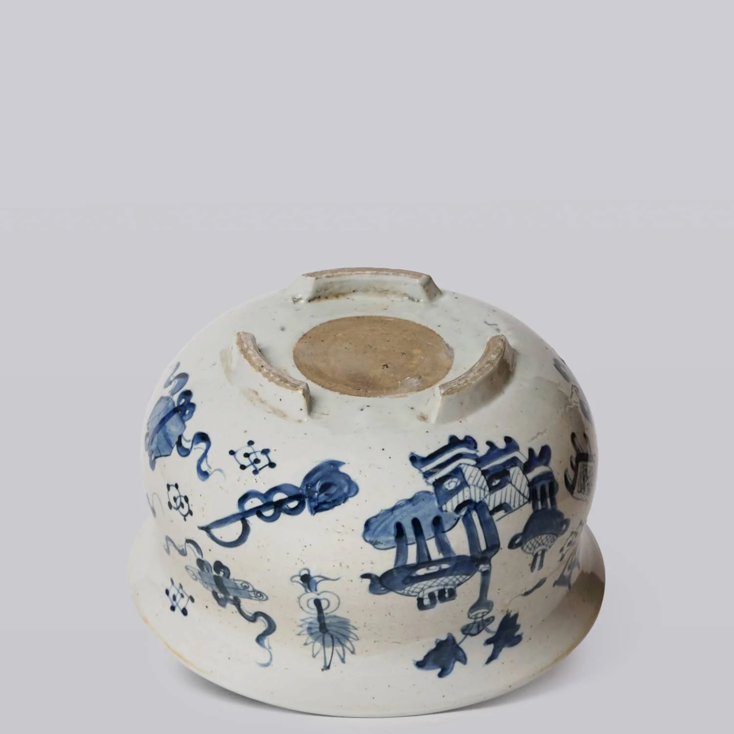 Blue and White Porcelain Ancient Treasures Bulbous Cachepot - Image 4