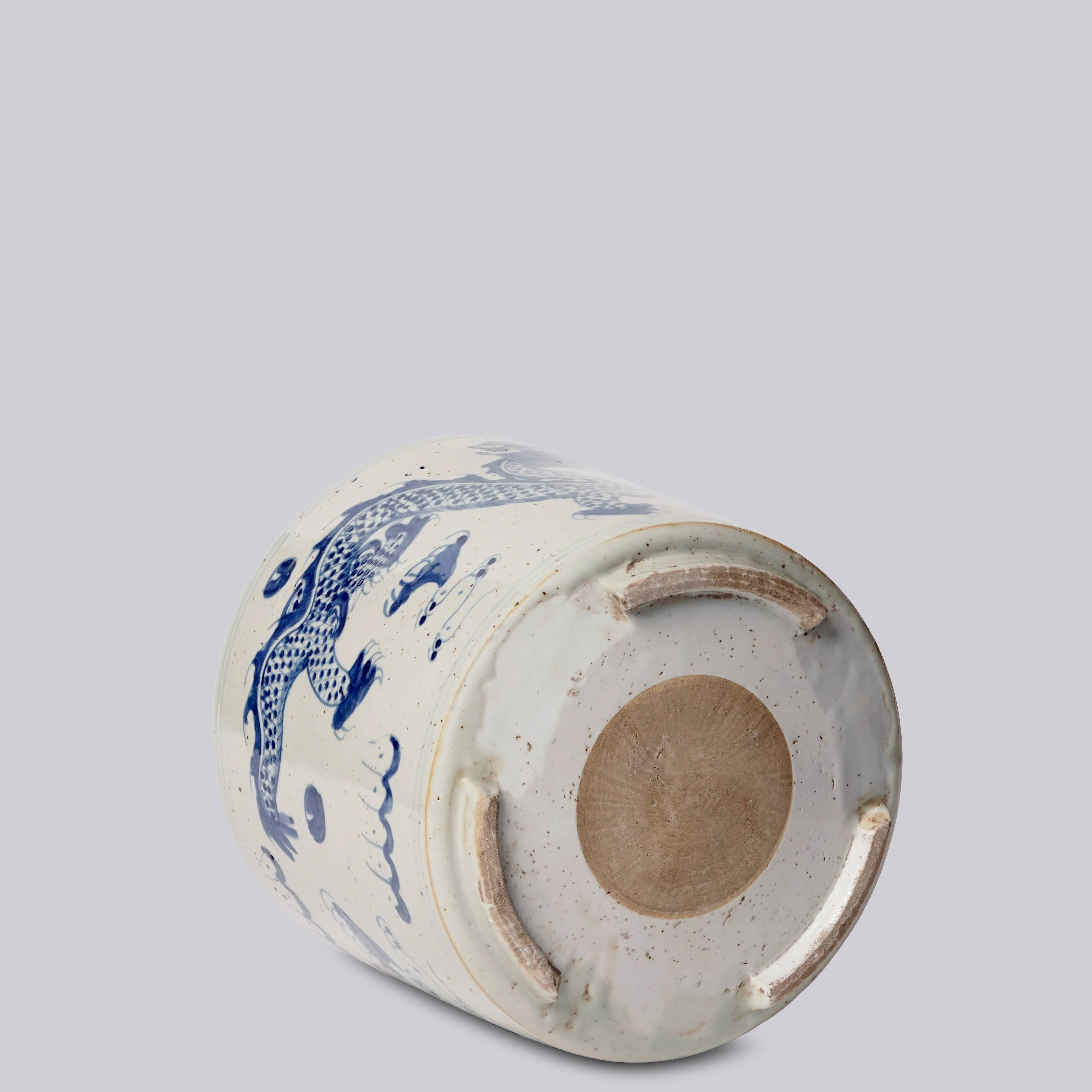 Blue and White Porcelain Dragon Footed Cachepot - Image 4