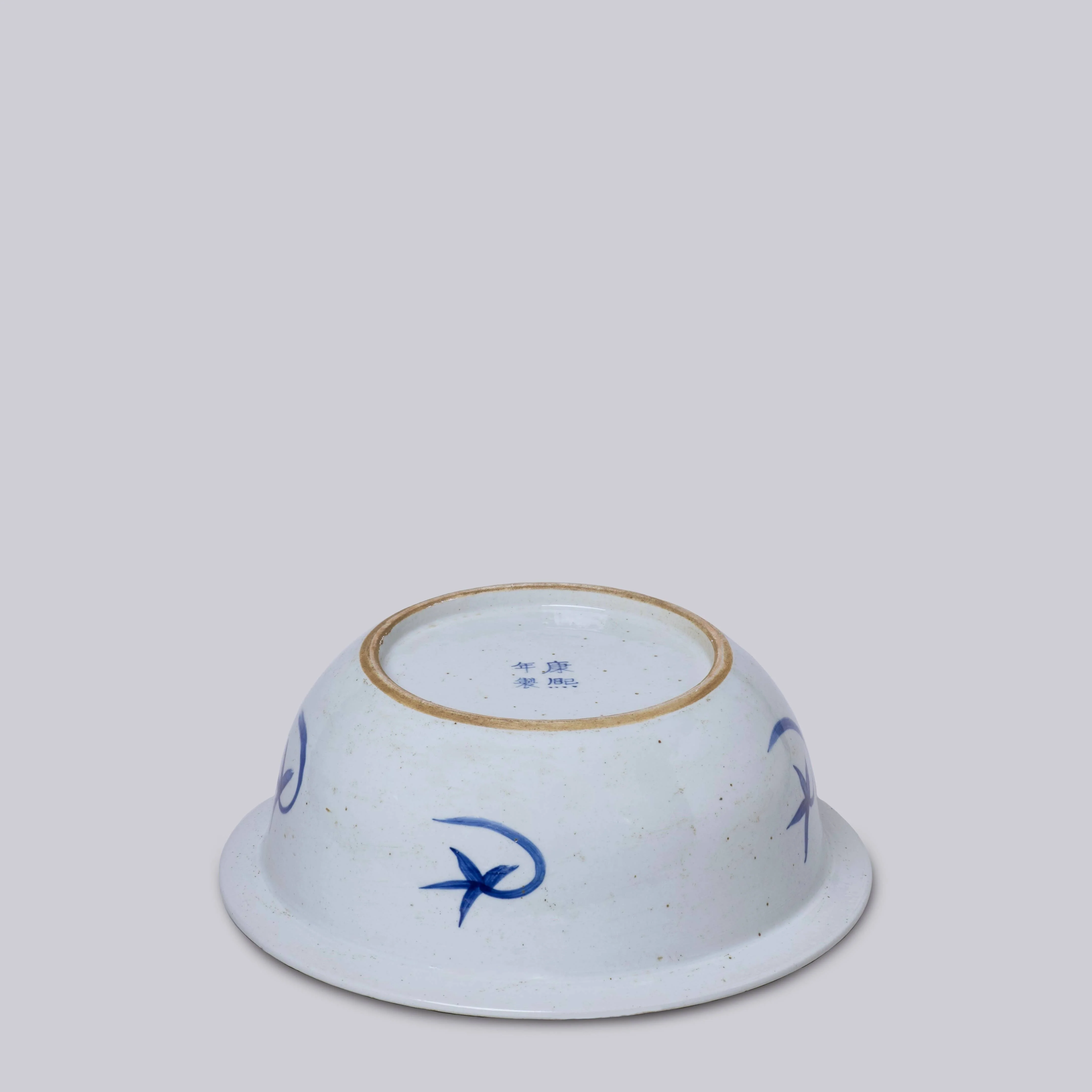 Blue and White Porcelain Floral Basin - Image 3