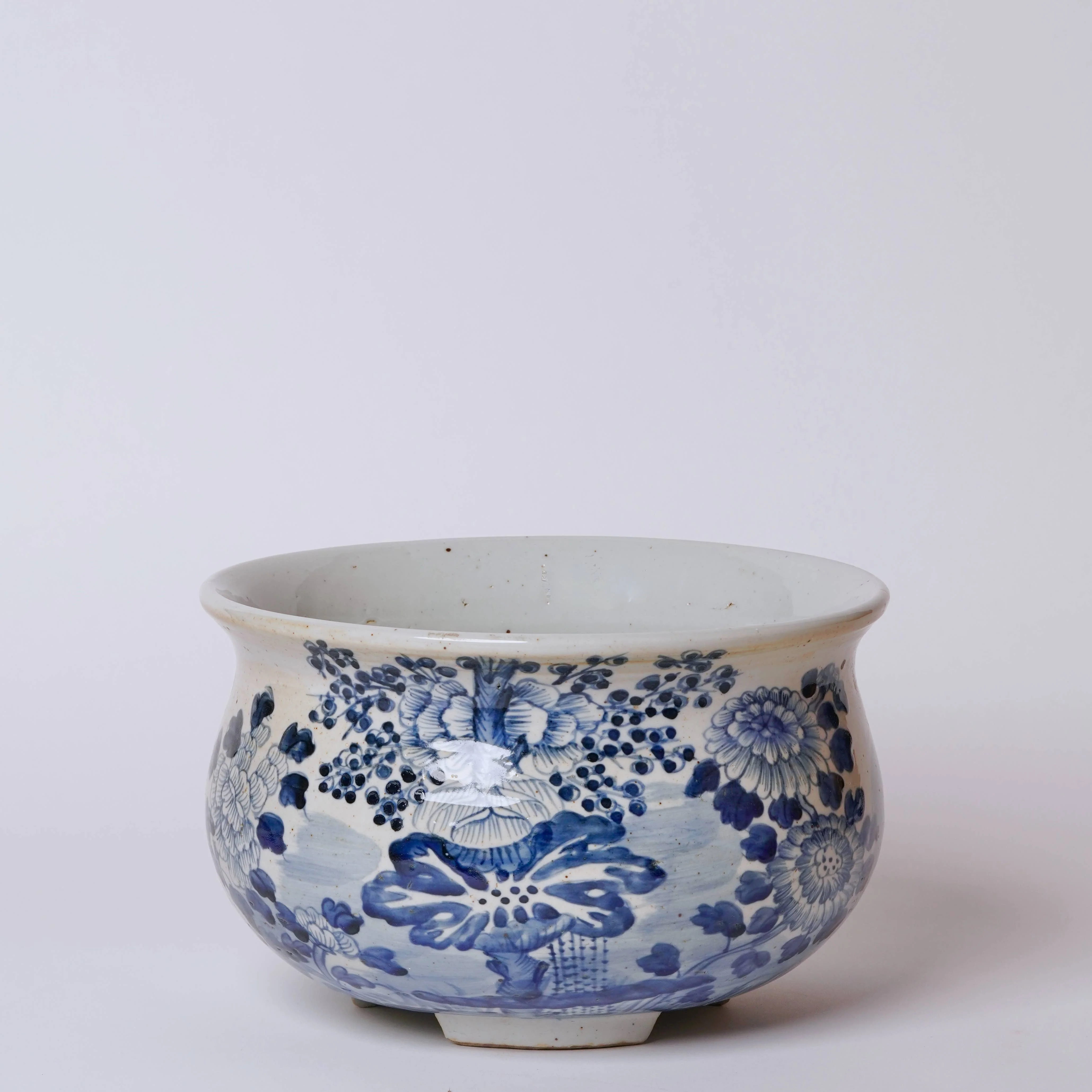 Blue and White Porcelain Four Seasons Footed Compote