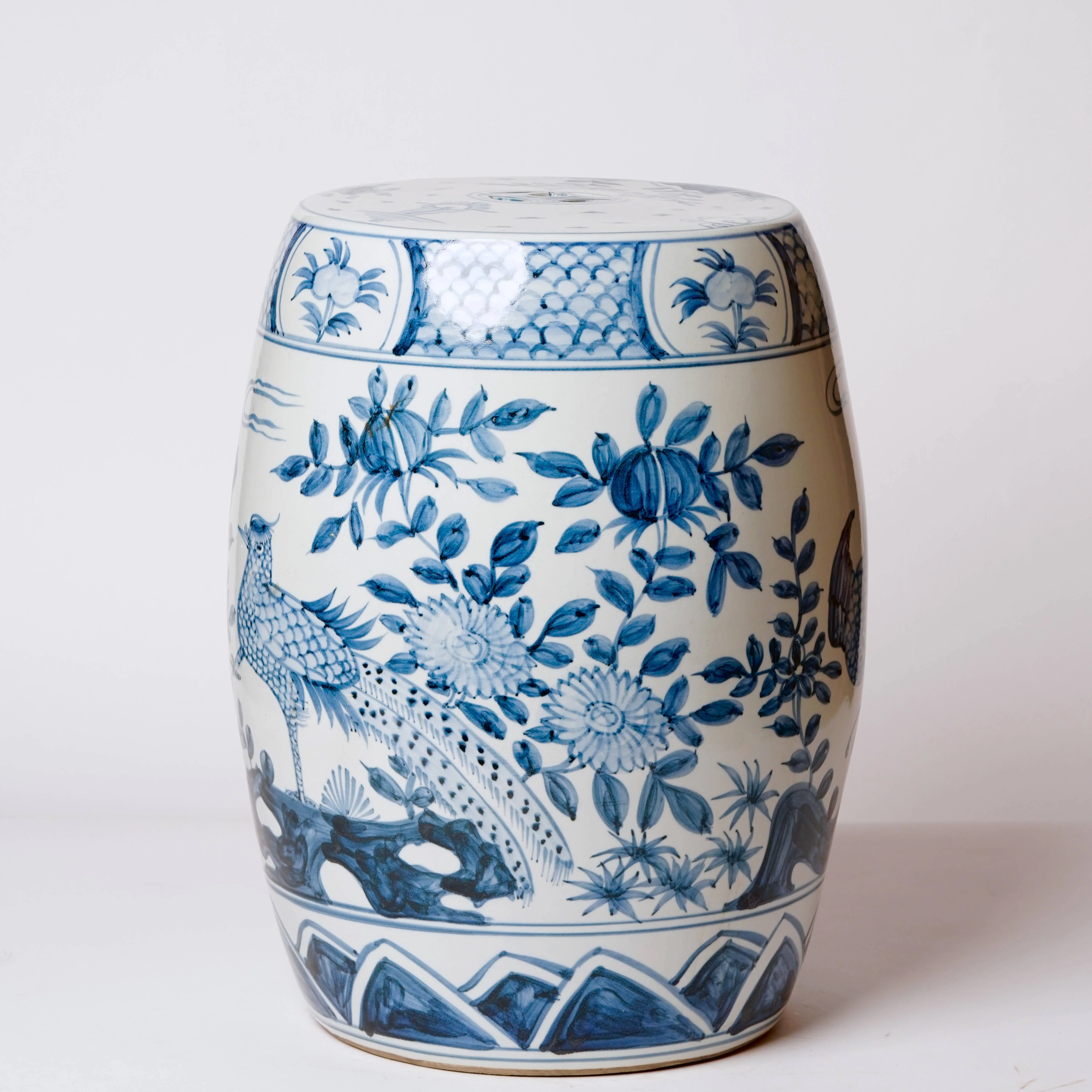 Blue and White Porcelain Pheasant Garden Seat - Image 2