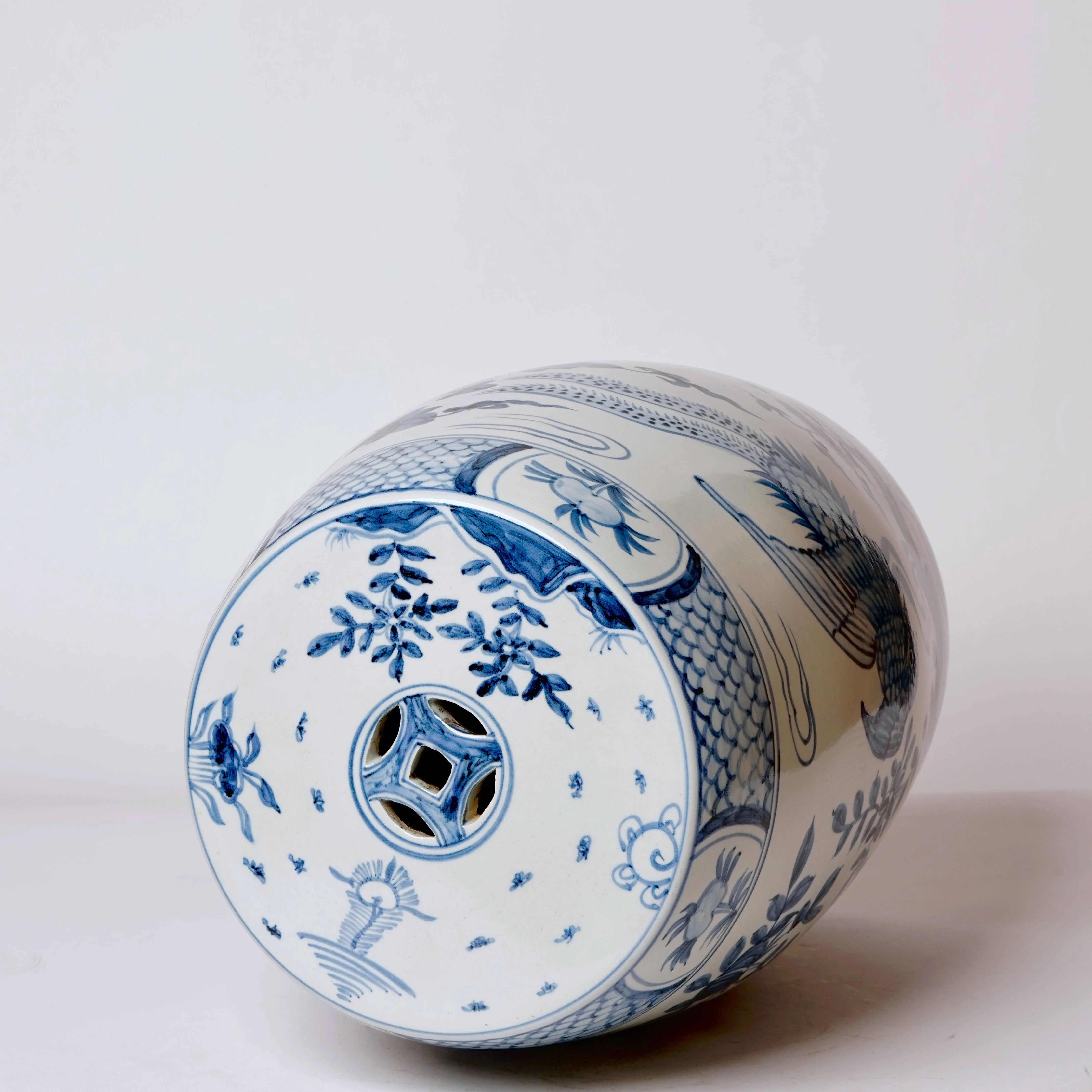 Blue and White Porcelain Pheasant Garden Seat - Image 4