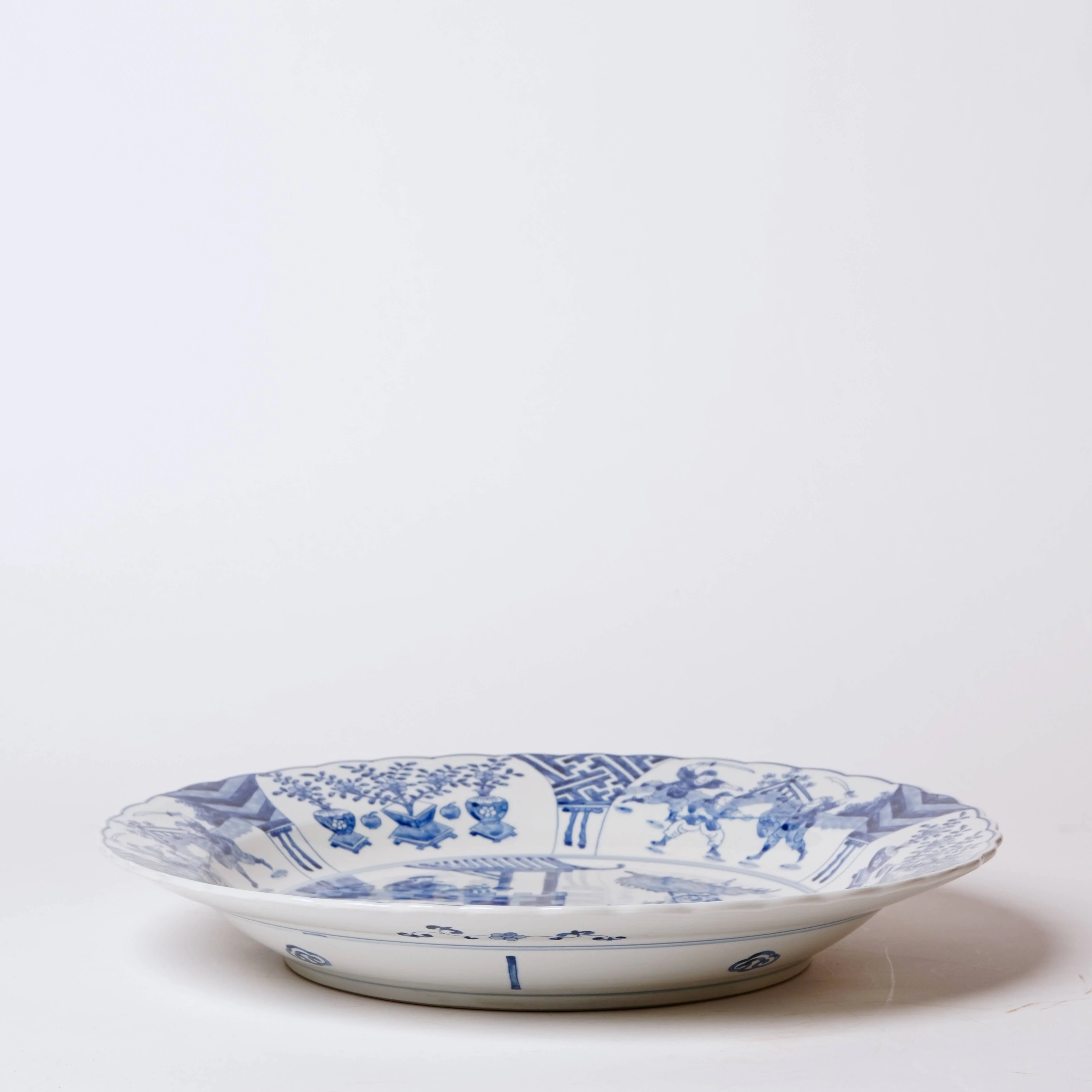 Blue and White Porcelain Warriors Platter - Image 2