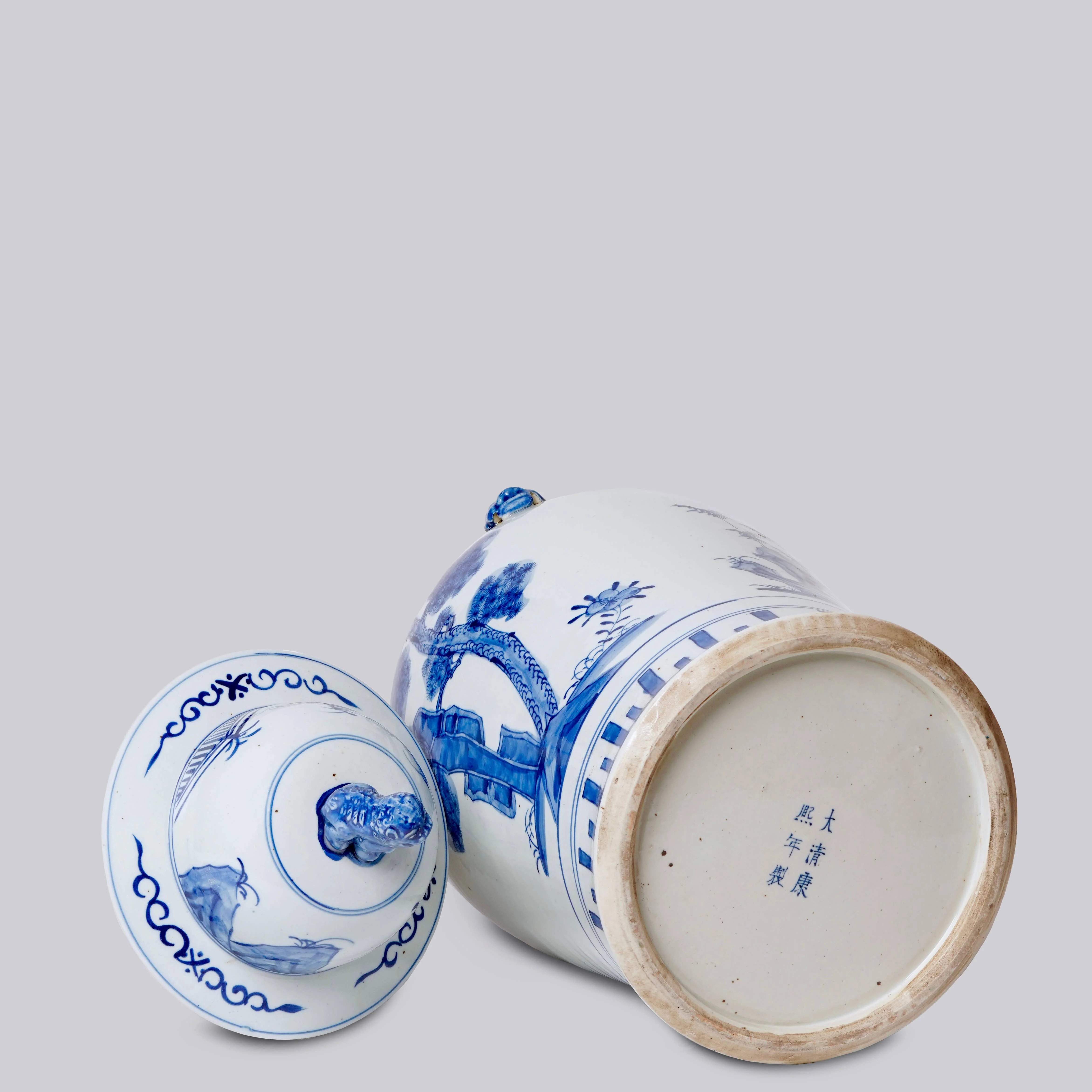 Blue and White Three Friends Porcelain Temple Jar - Image 5