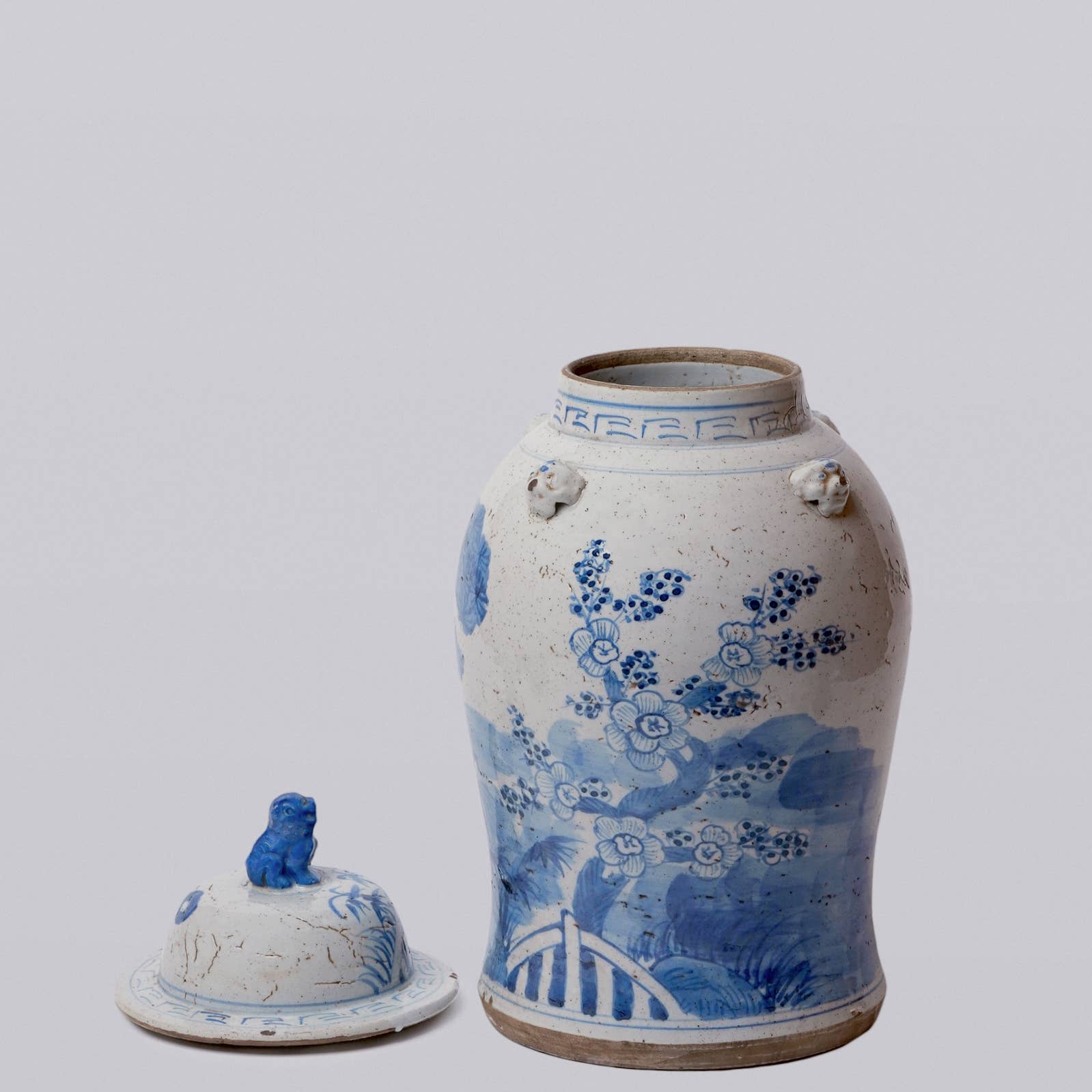 Blue and White Three Friends Porcelain Temple Jar - Image 3