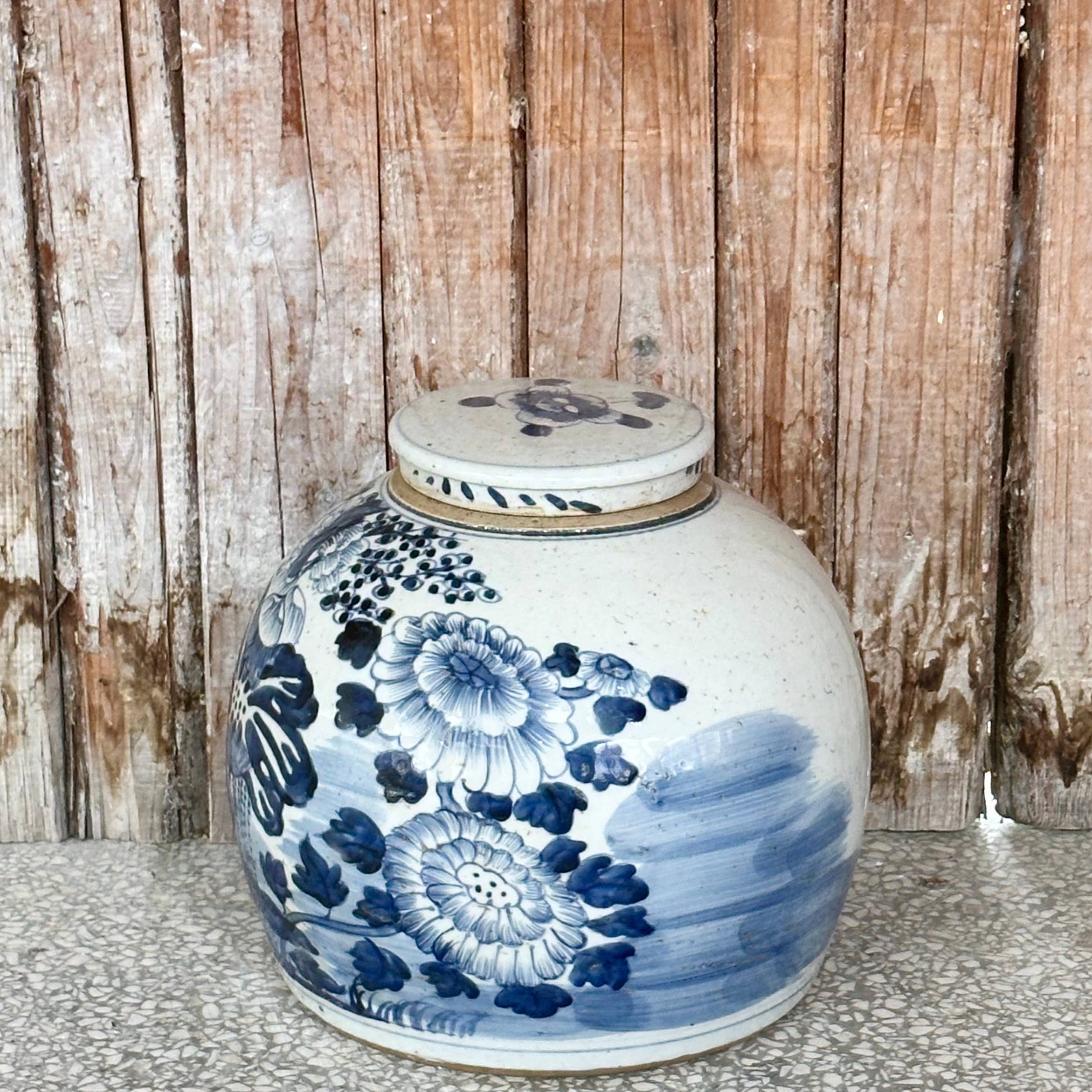 Blue & White Porcelain Four Seasons Large Round Storage Jar - Image 3