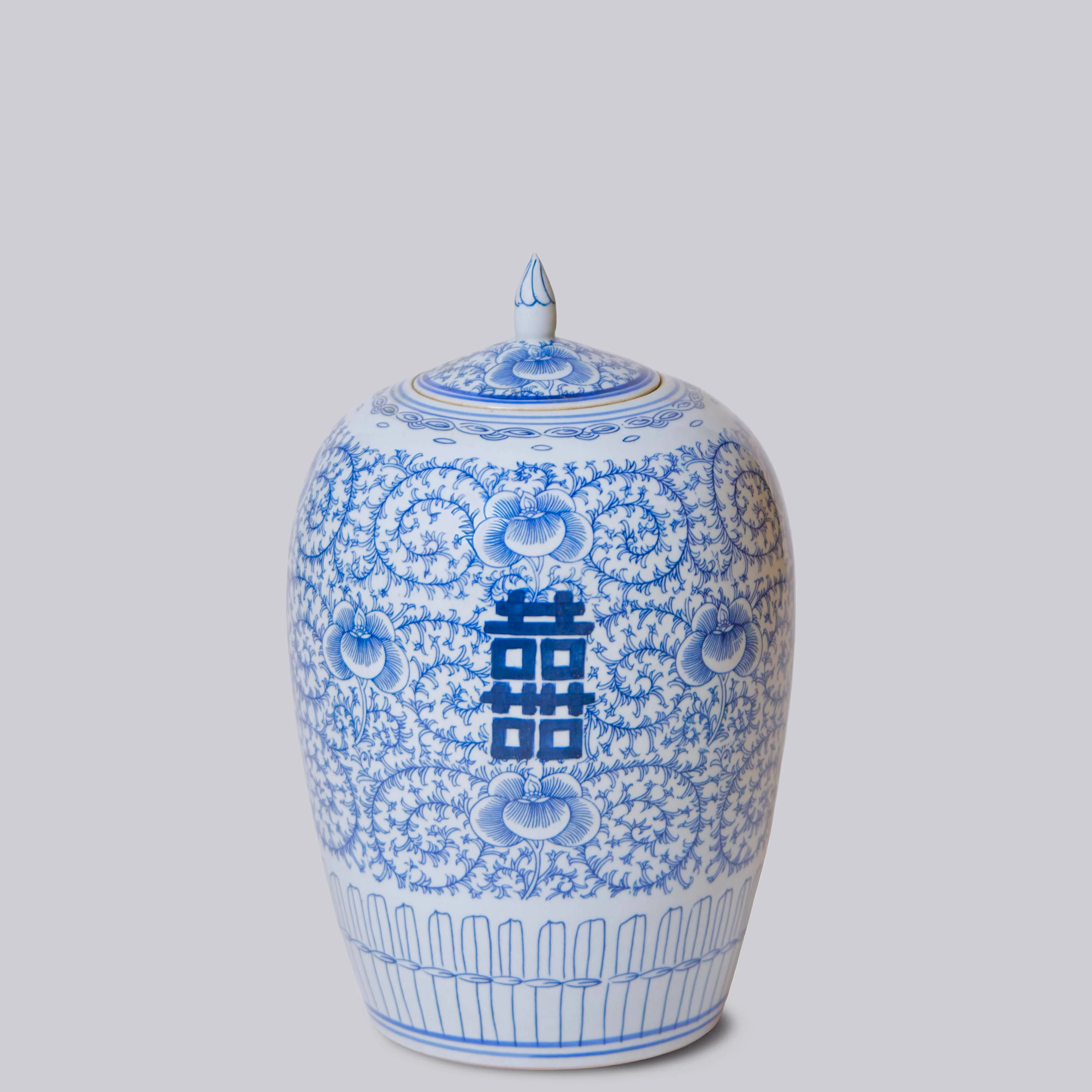 Double Happiness Blue and White Porcelain Jar