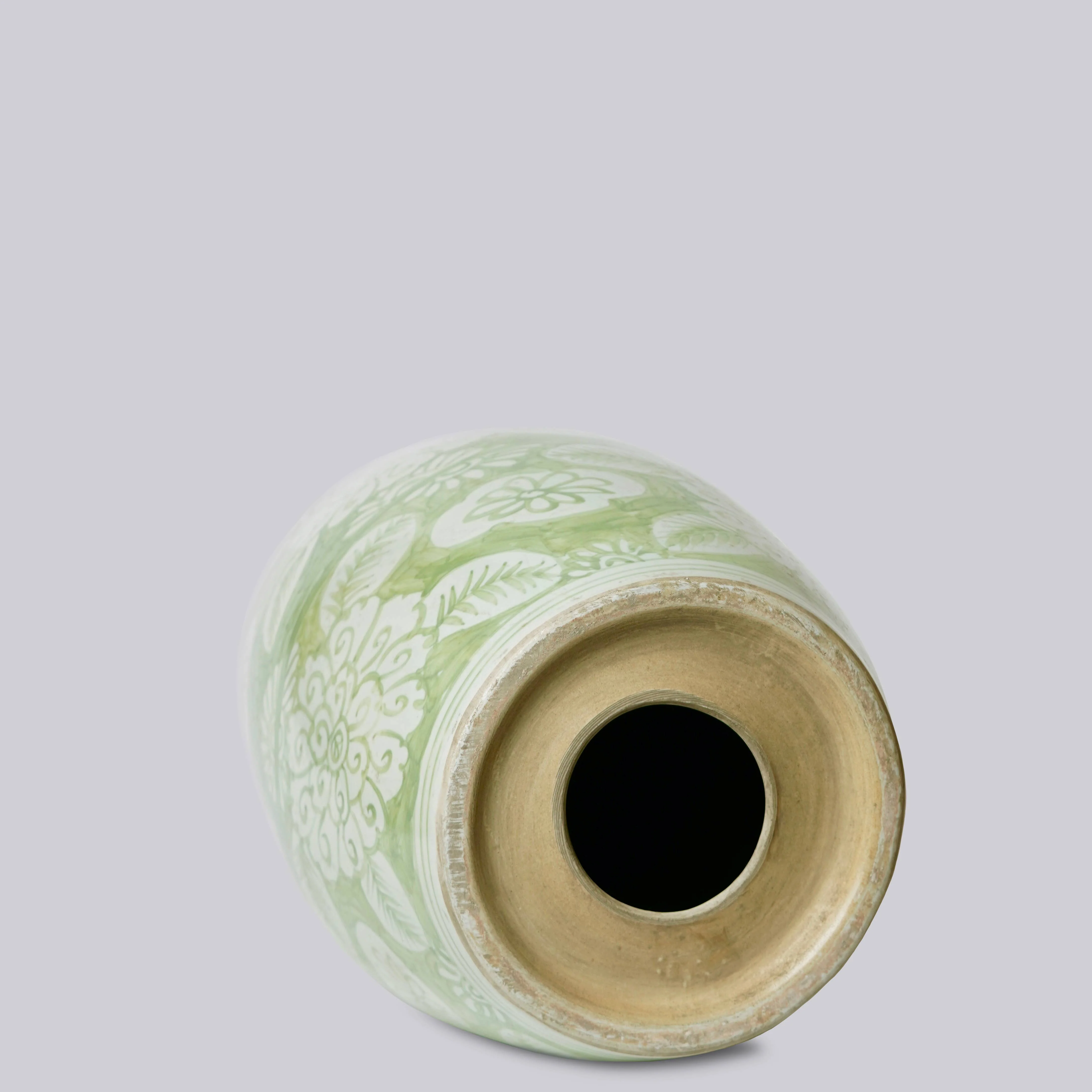 Green and White Porcelain Floral Garden Seat - Image 4