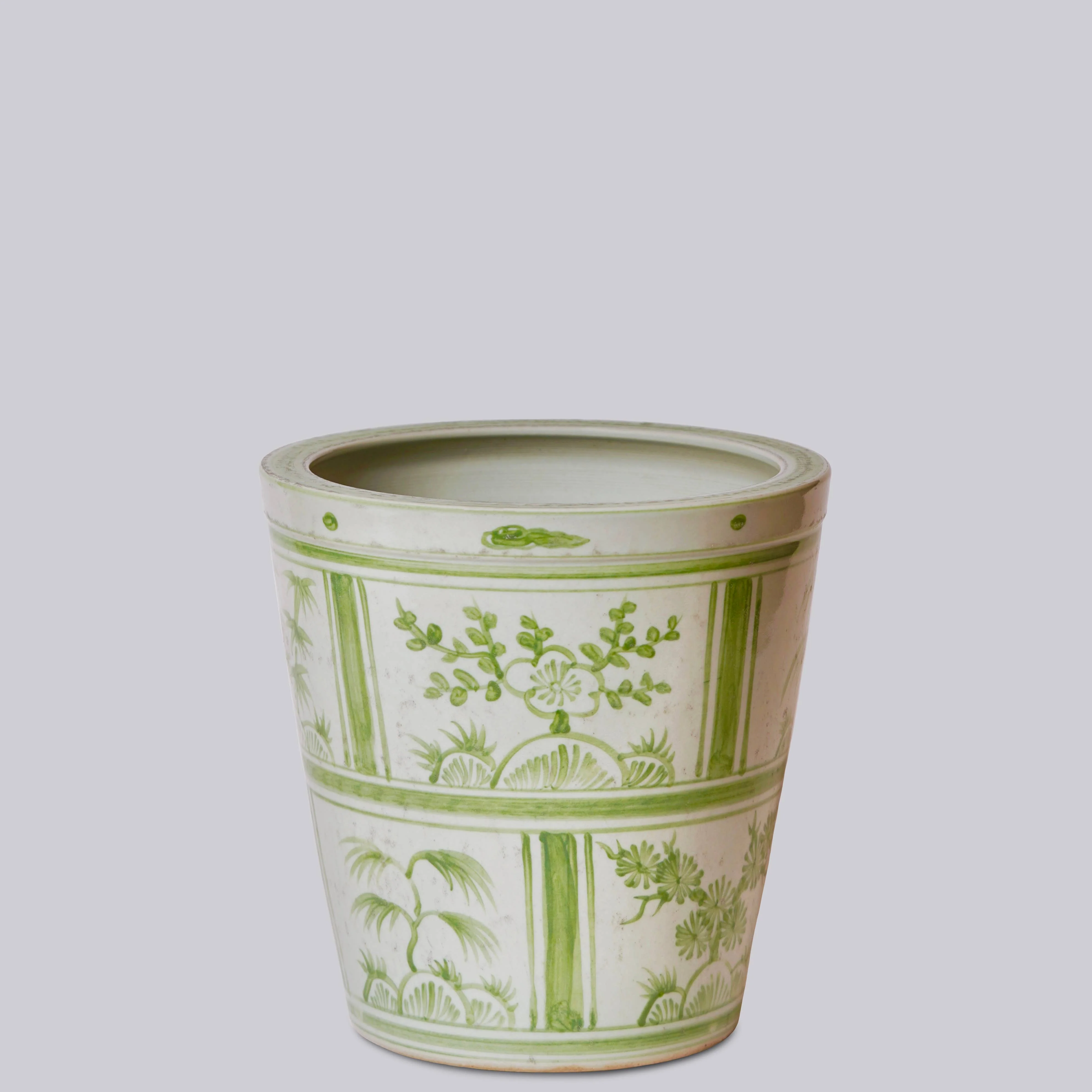 Green and White Porcelain Three Friends Tiles Planter - Image 3