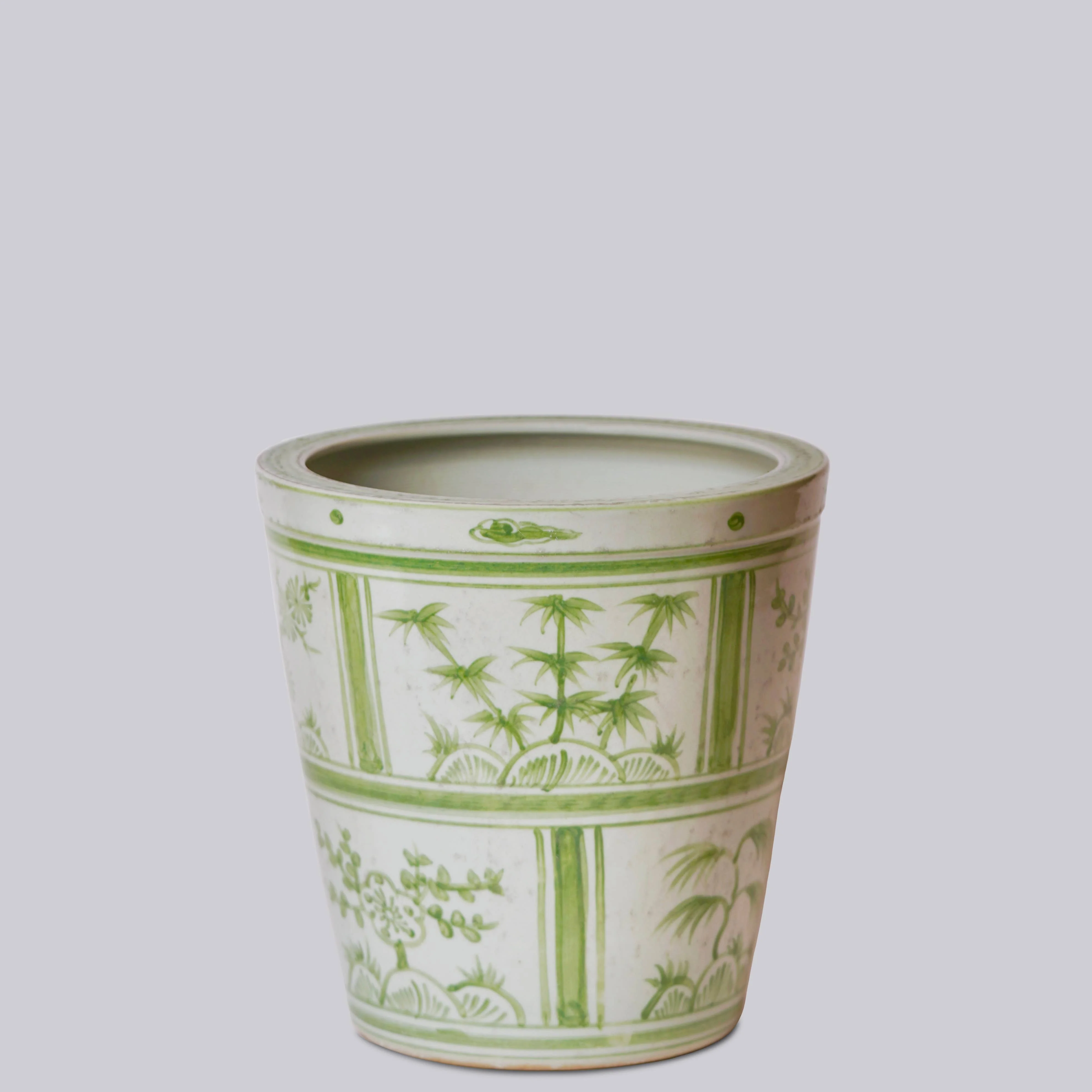 Green and White Porcelain Three Friends Tiles Planter - Image 5