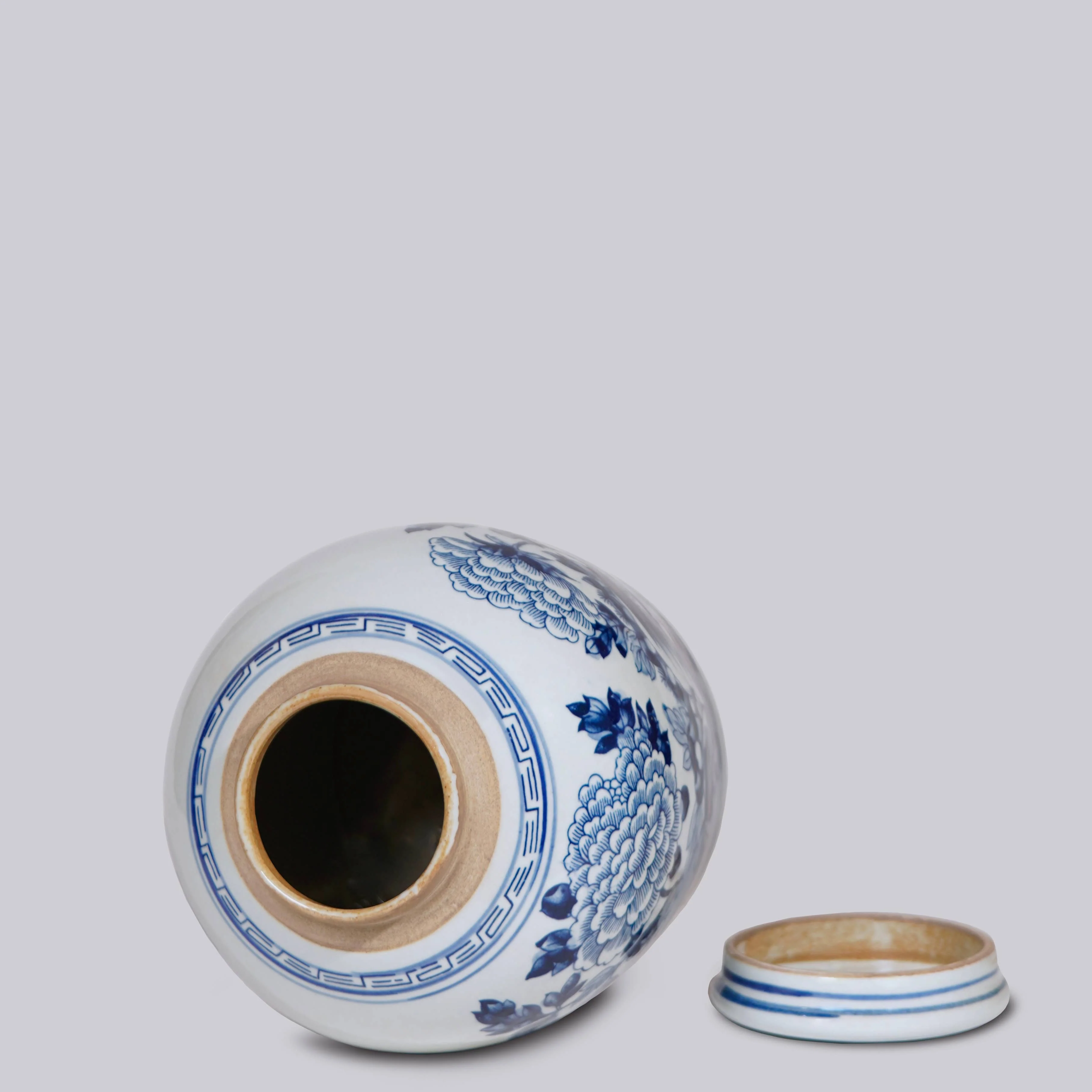 Peony Blue and White Porcelain Jar - Image 2