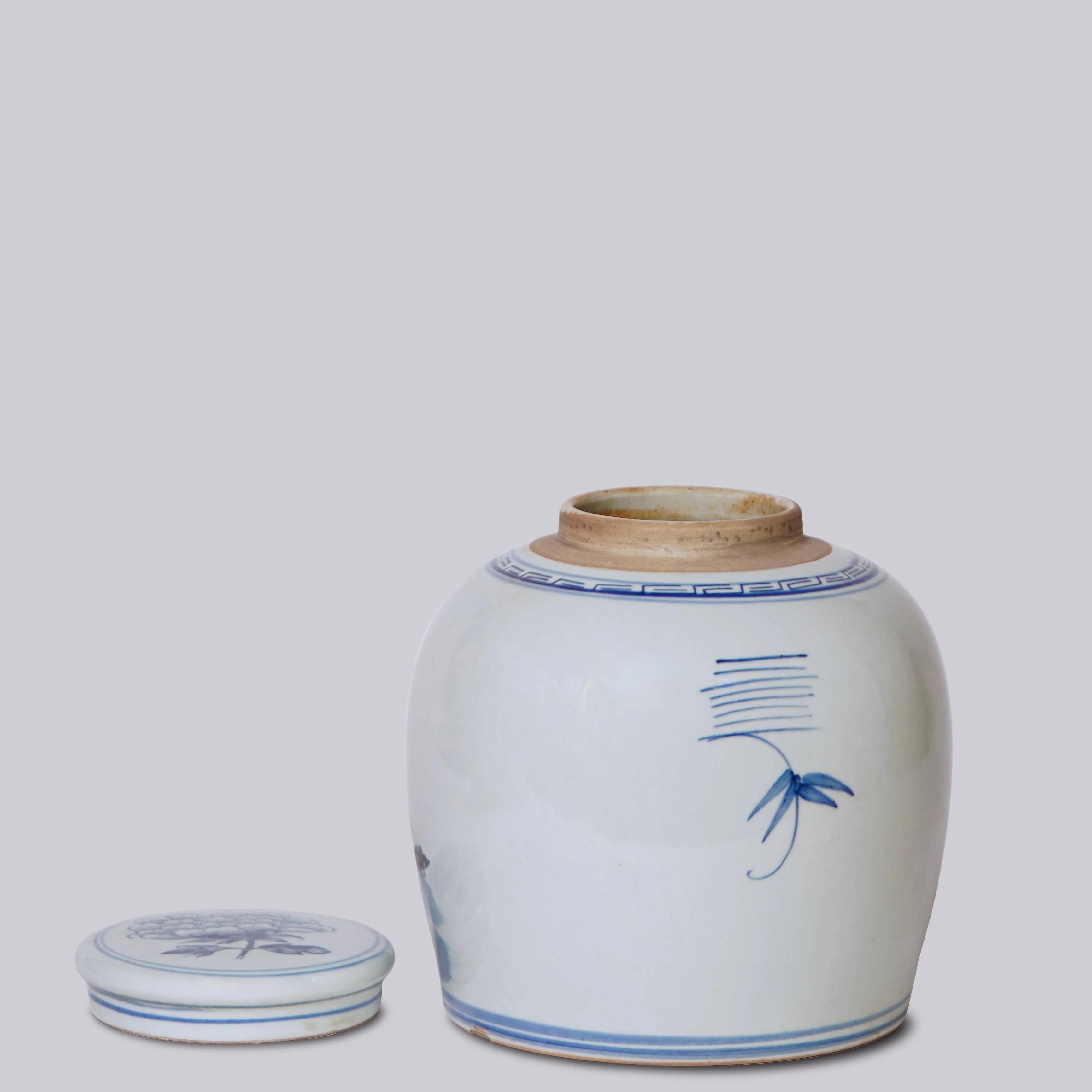 Peony Blue and White Porcelain Jar - Image 3