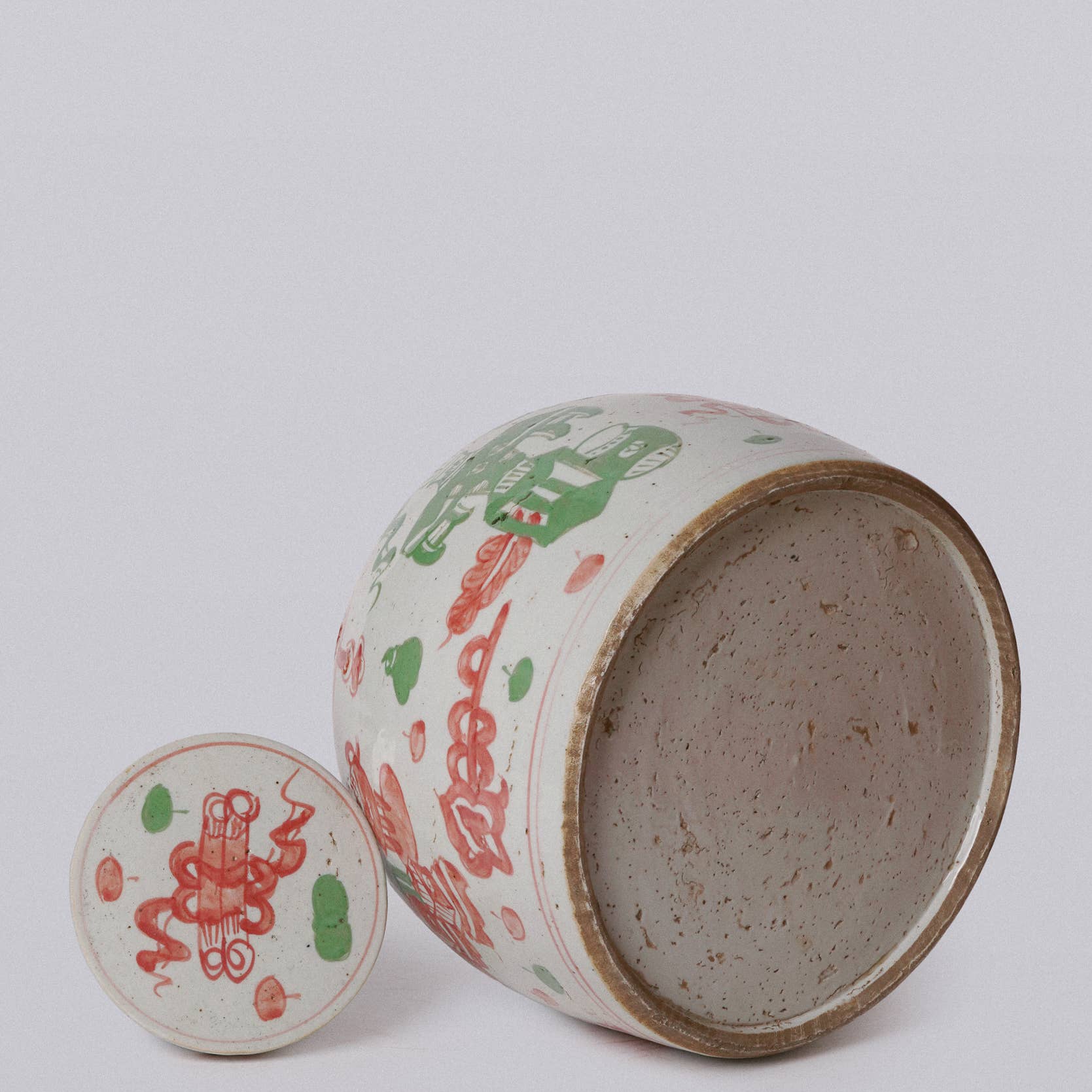 Pink & Green Rustic Porcelain Ancient Treasures Large Jar - Image 4