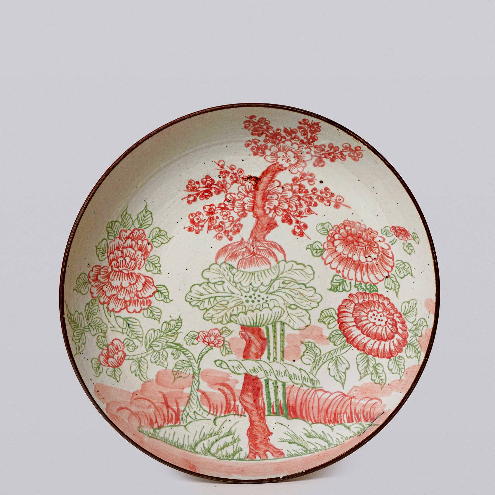 Rustic Pink and Green Four Seasons Porcelain Platter