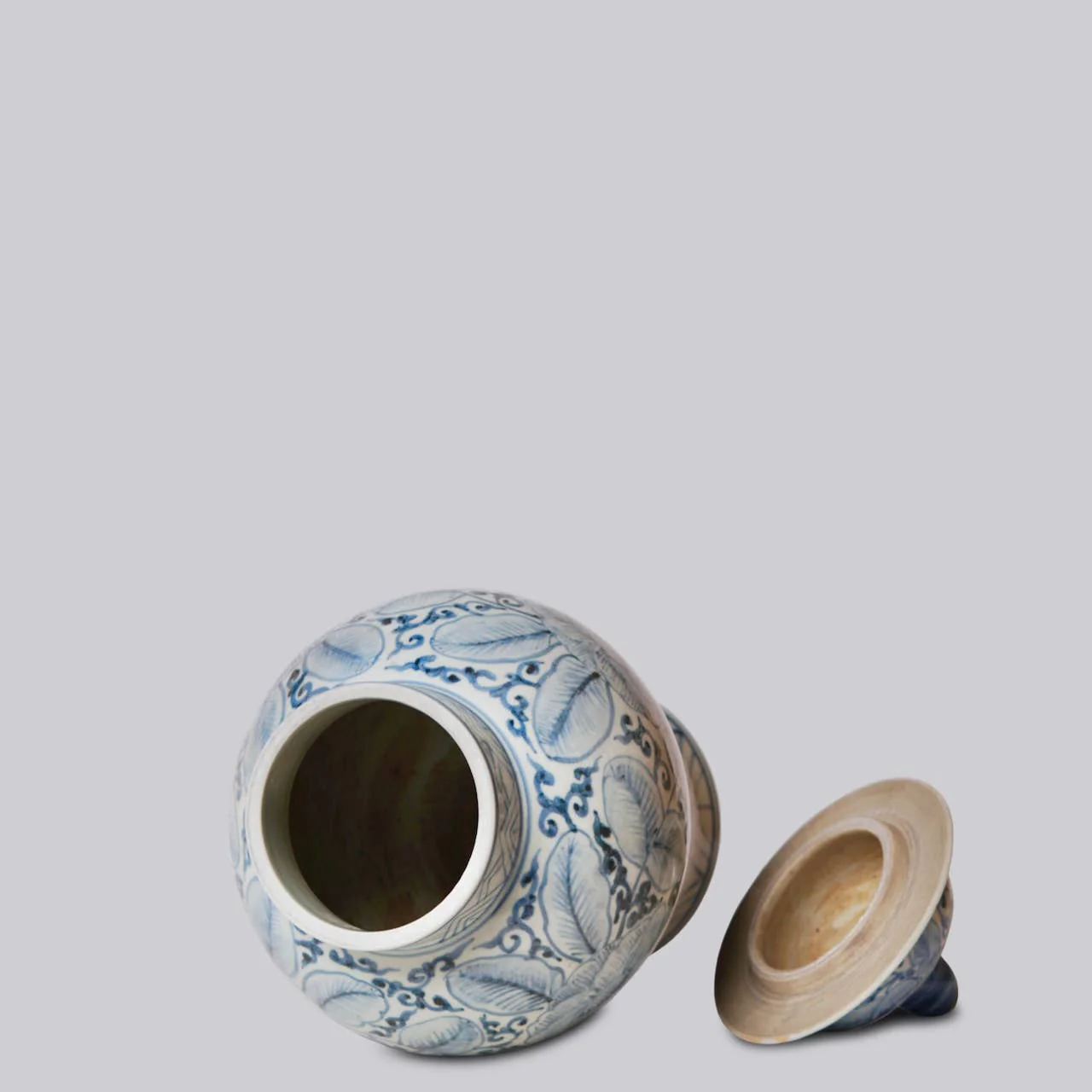Rustic Rose Blue and White Porcelain Temple Jar - Image 2