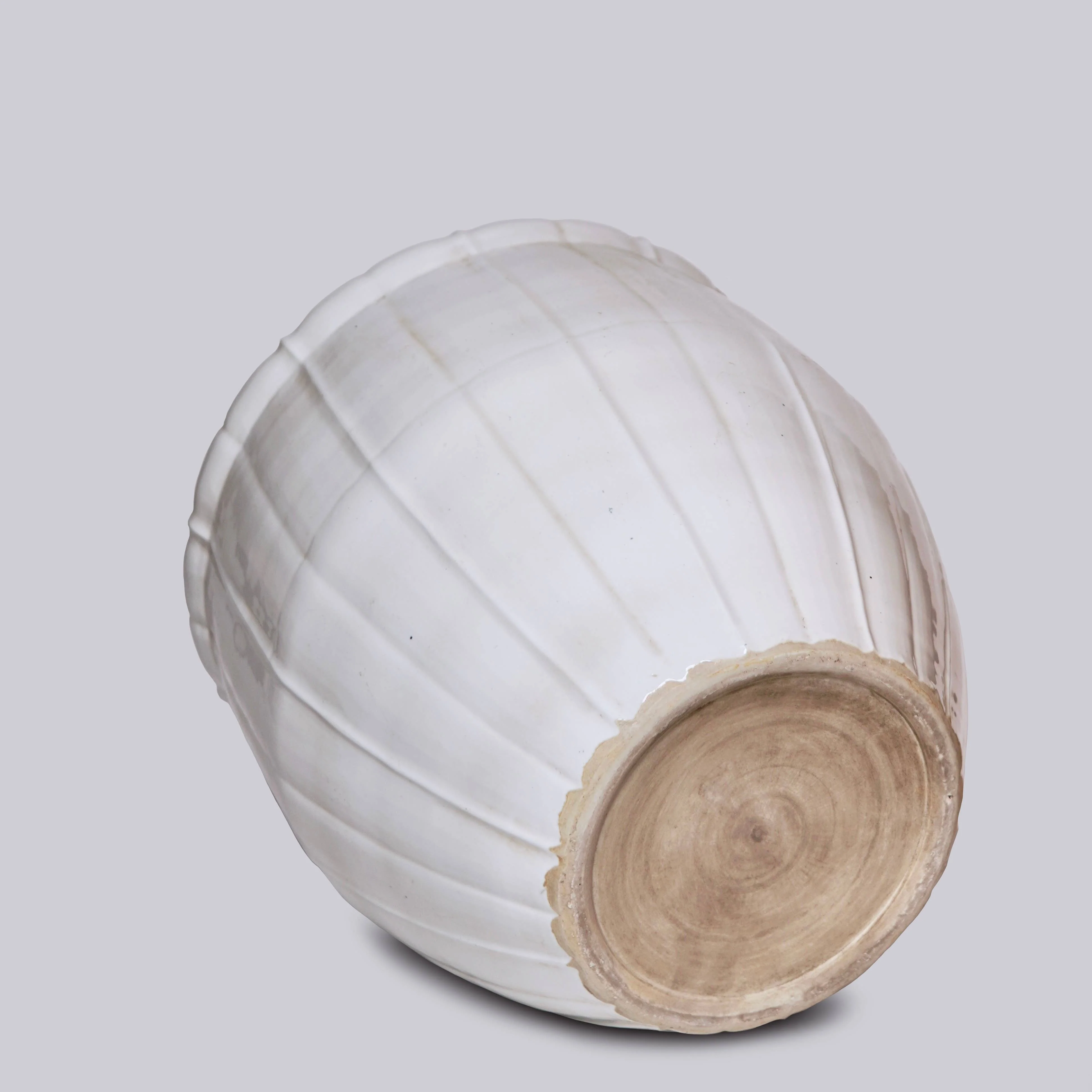 White Porcelain Ribbed Planter - Image 4